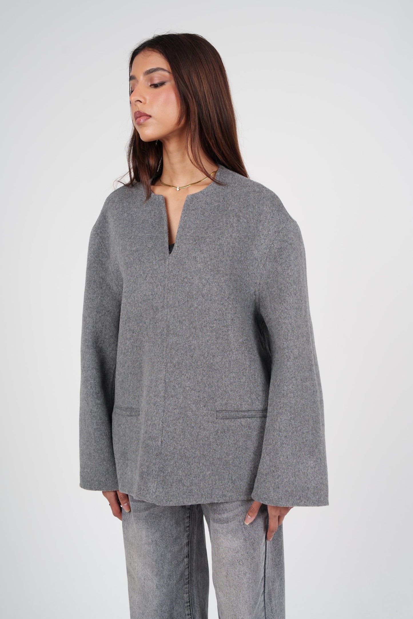 Grey Wool Top
