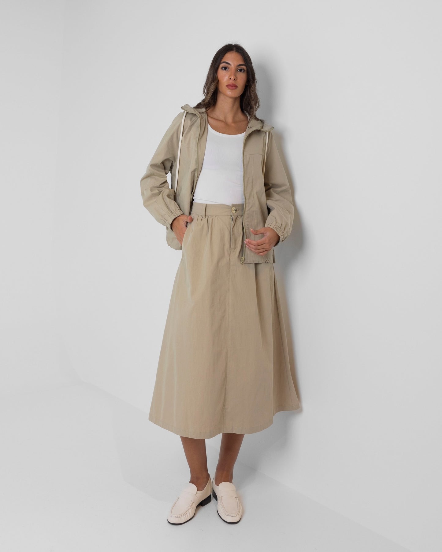 Beige Skirt Set