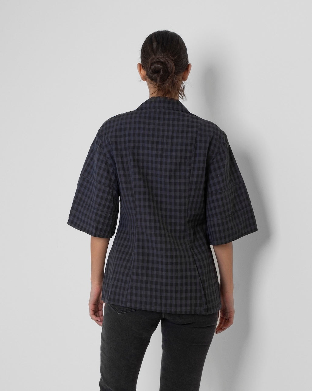Plaid Short Sleeve Blazer