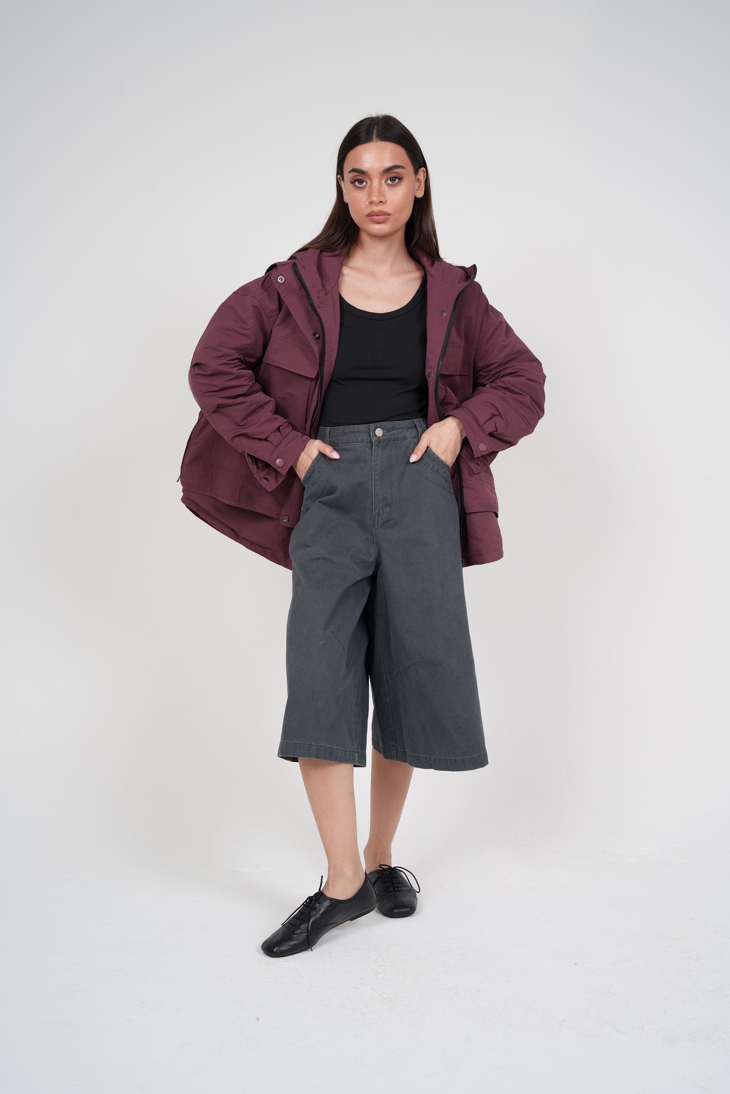 Maroon Hooded Jacket