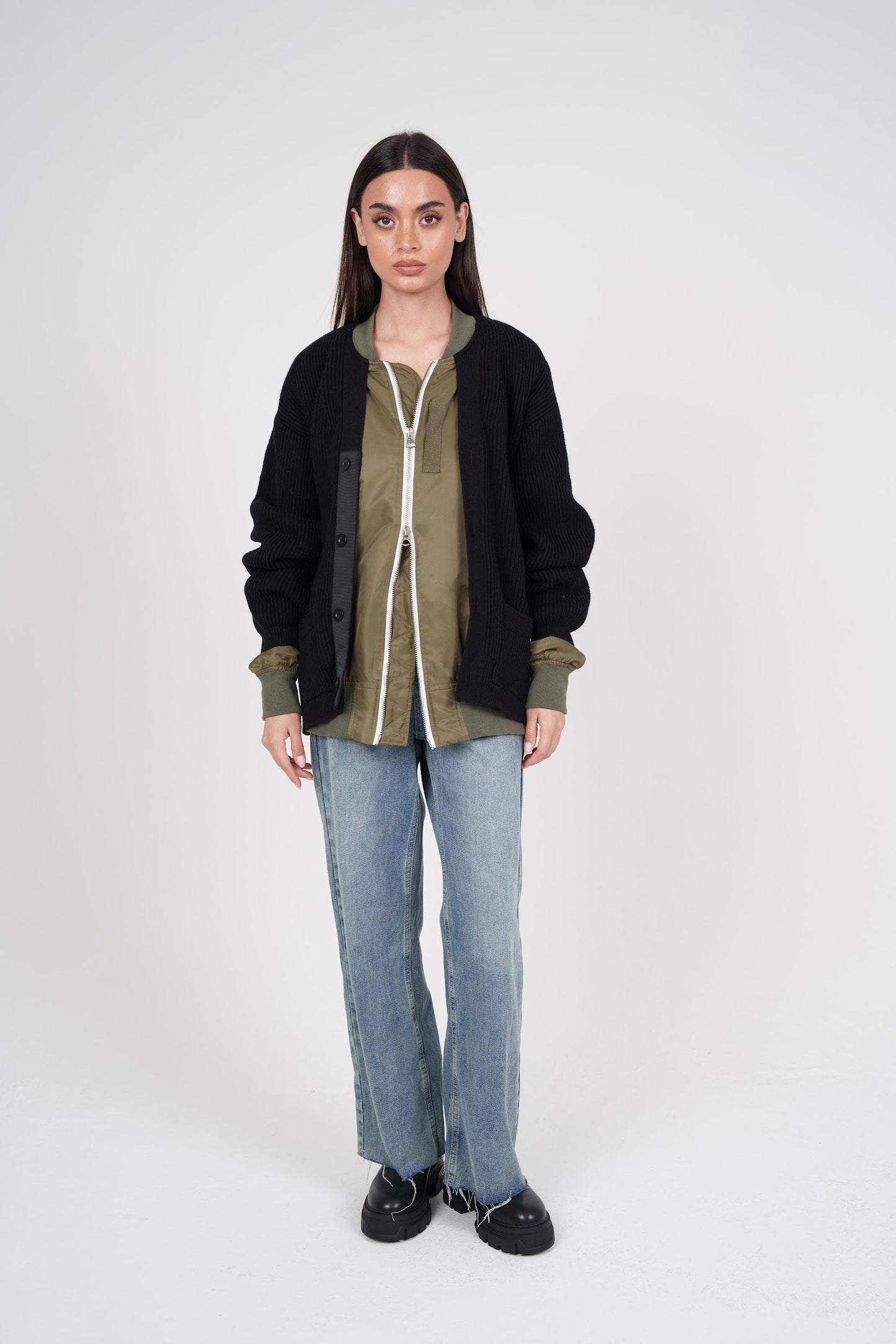 Knit with Bomber Under Attached