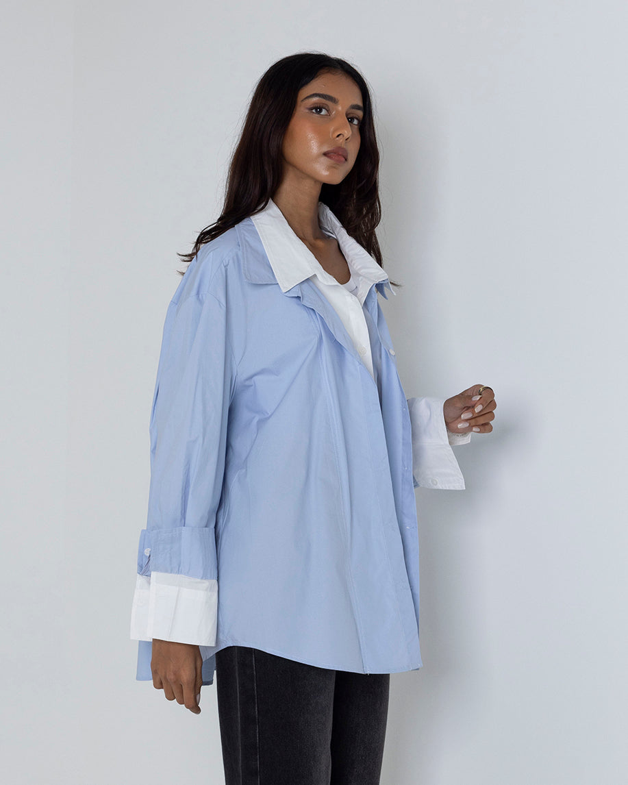 Contrast Collar Shirt
