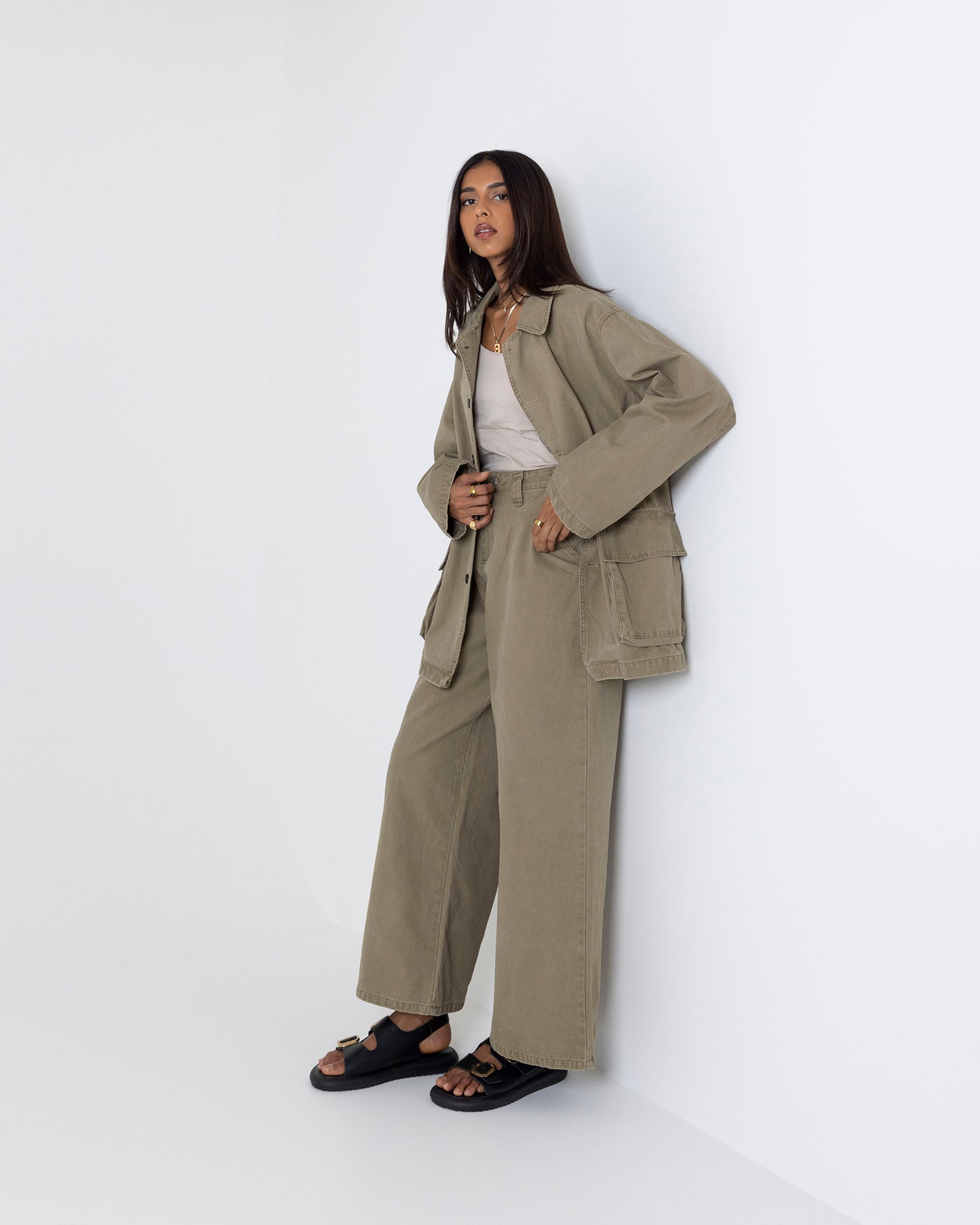Khaki Set with Cargo Pockets