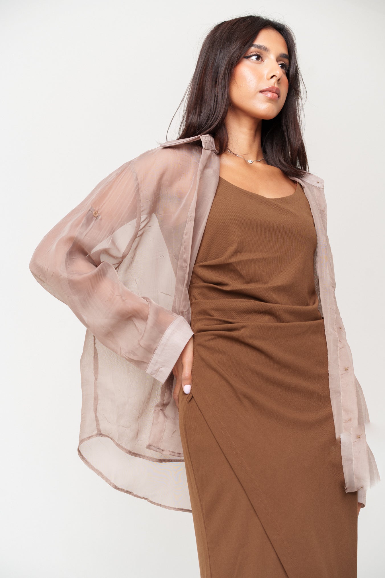 Dress & Sheer Shirt Set
