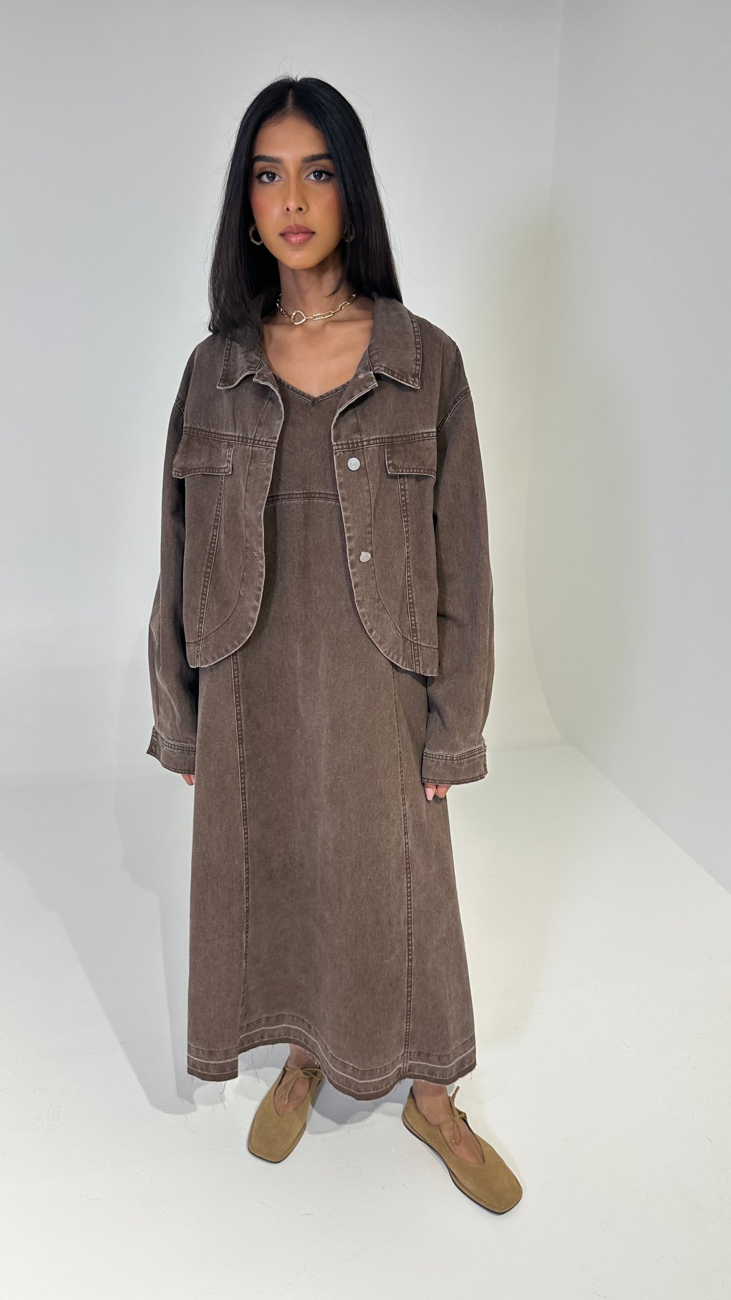 Brown Co-ord (Dress & Jacket)