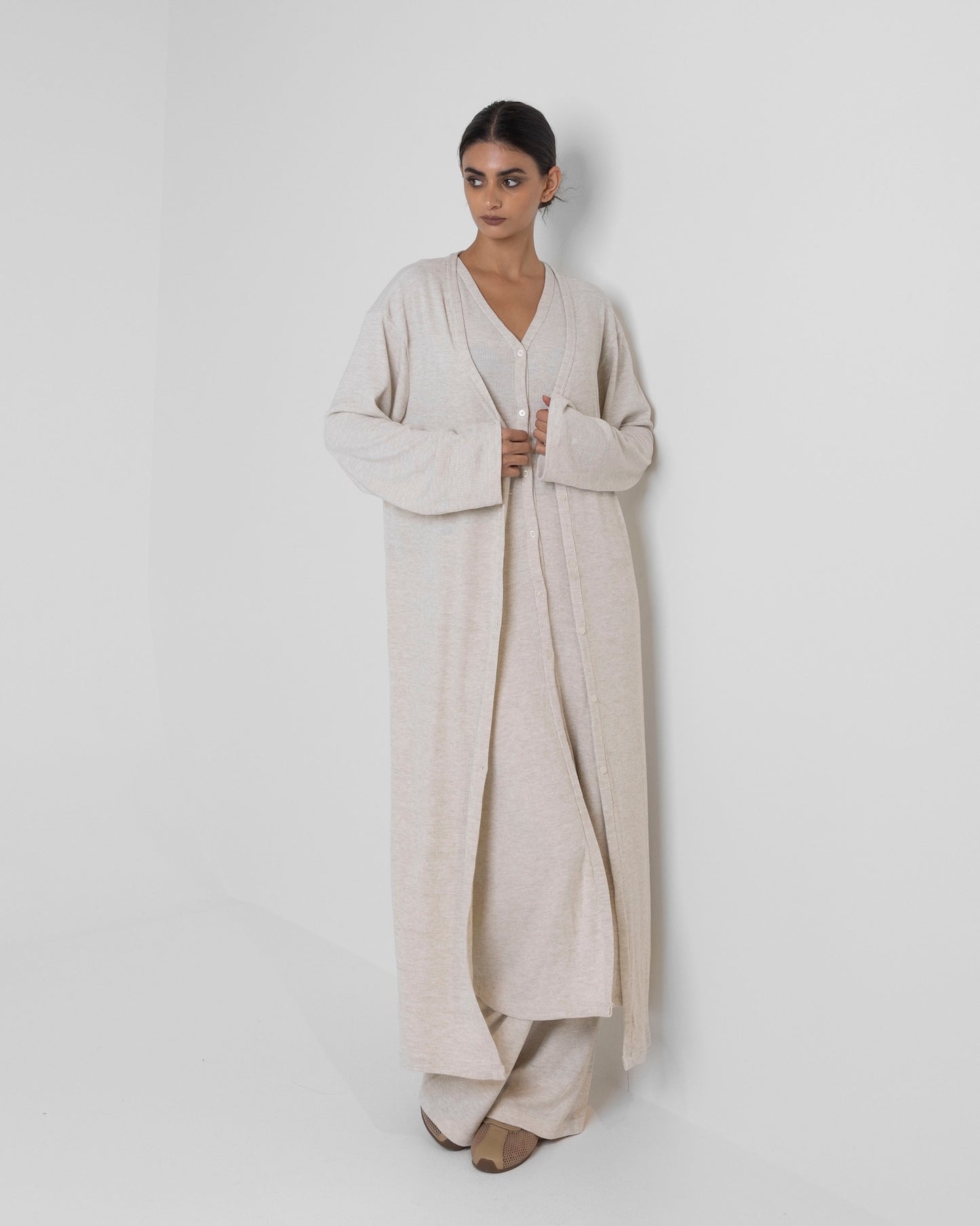 Beige Long Lounge Set