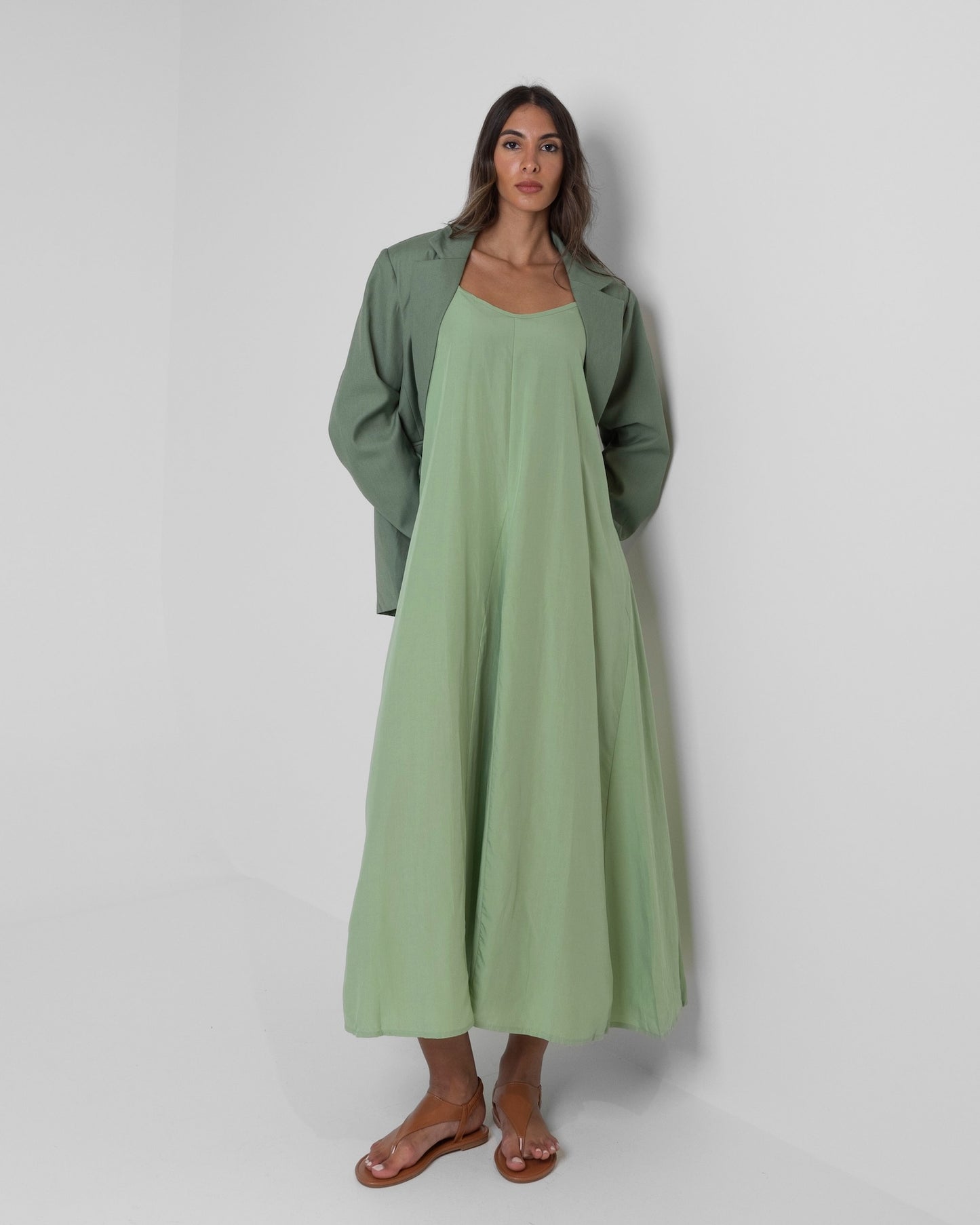 Green Blazer & Dress Set