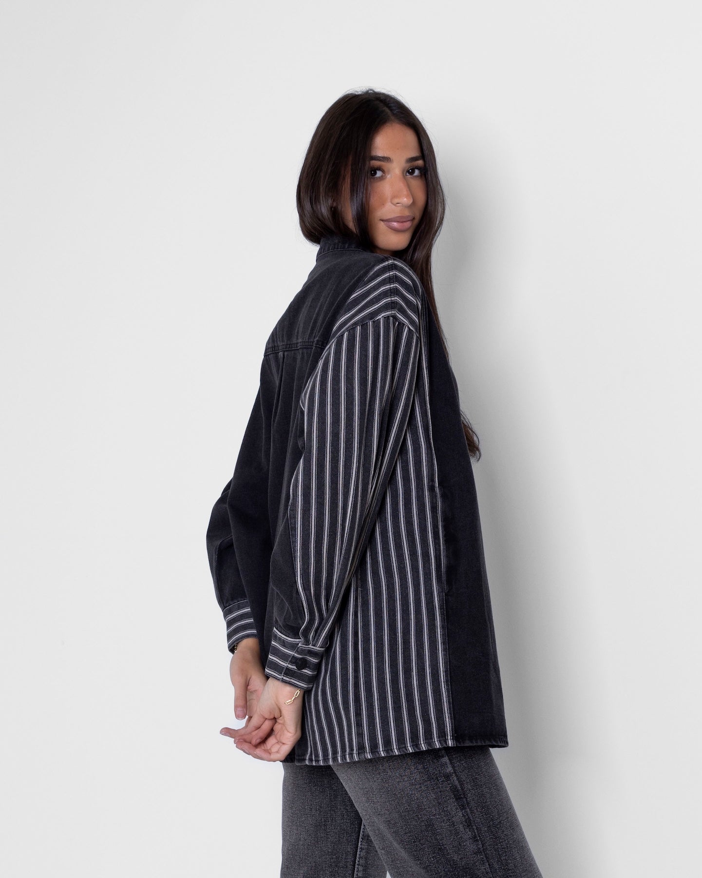 Grey X Striped Jacket