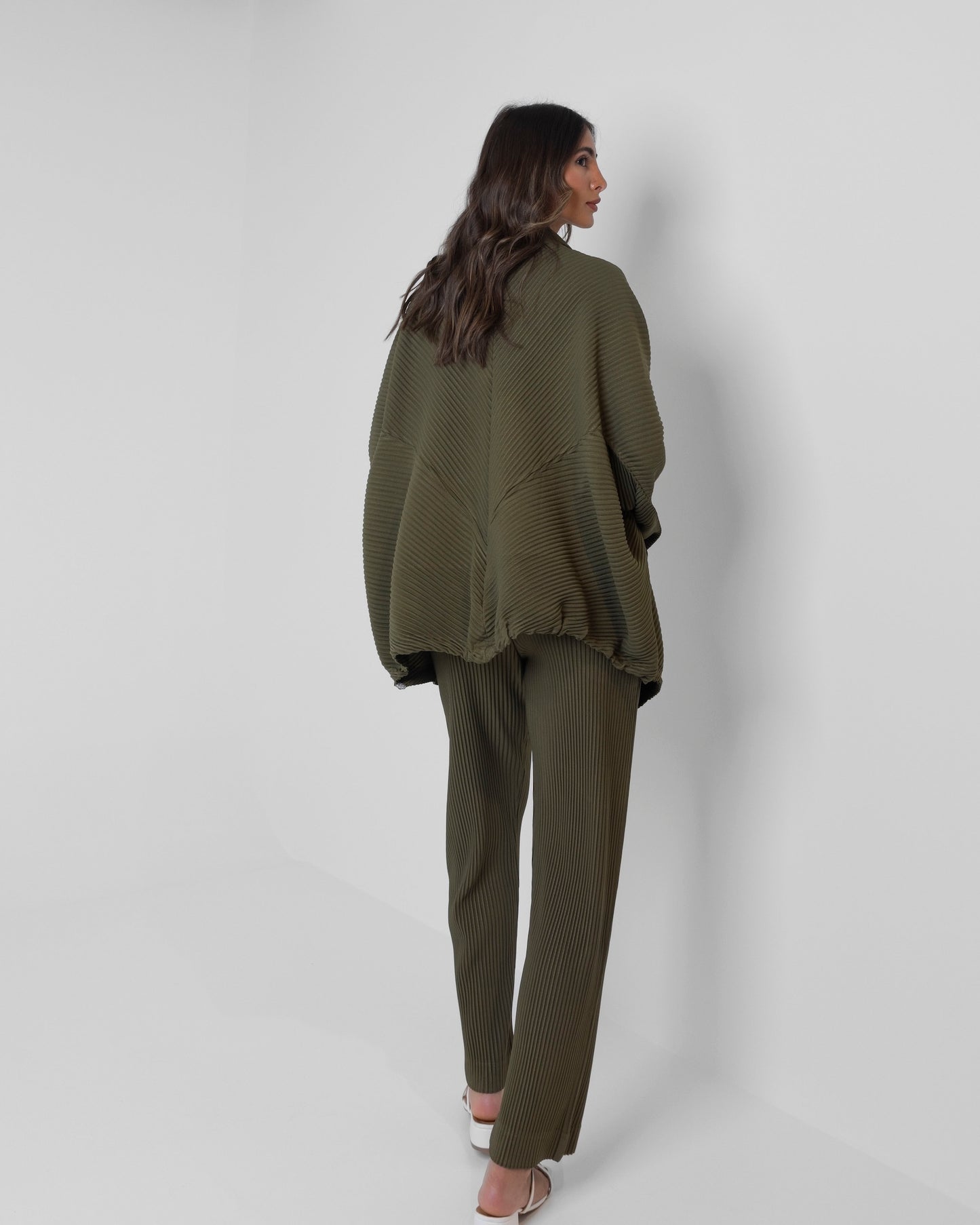 Green Pleated Set
