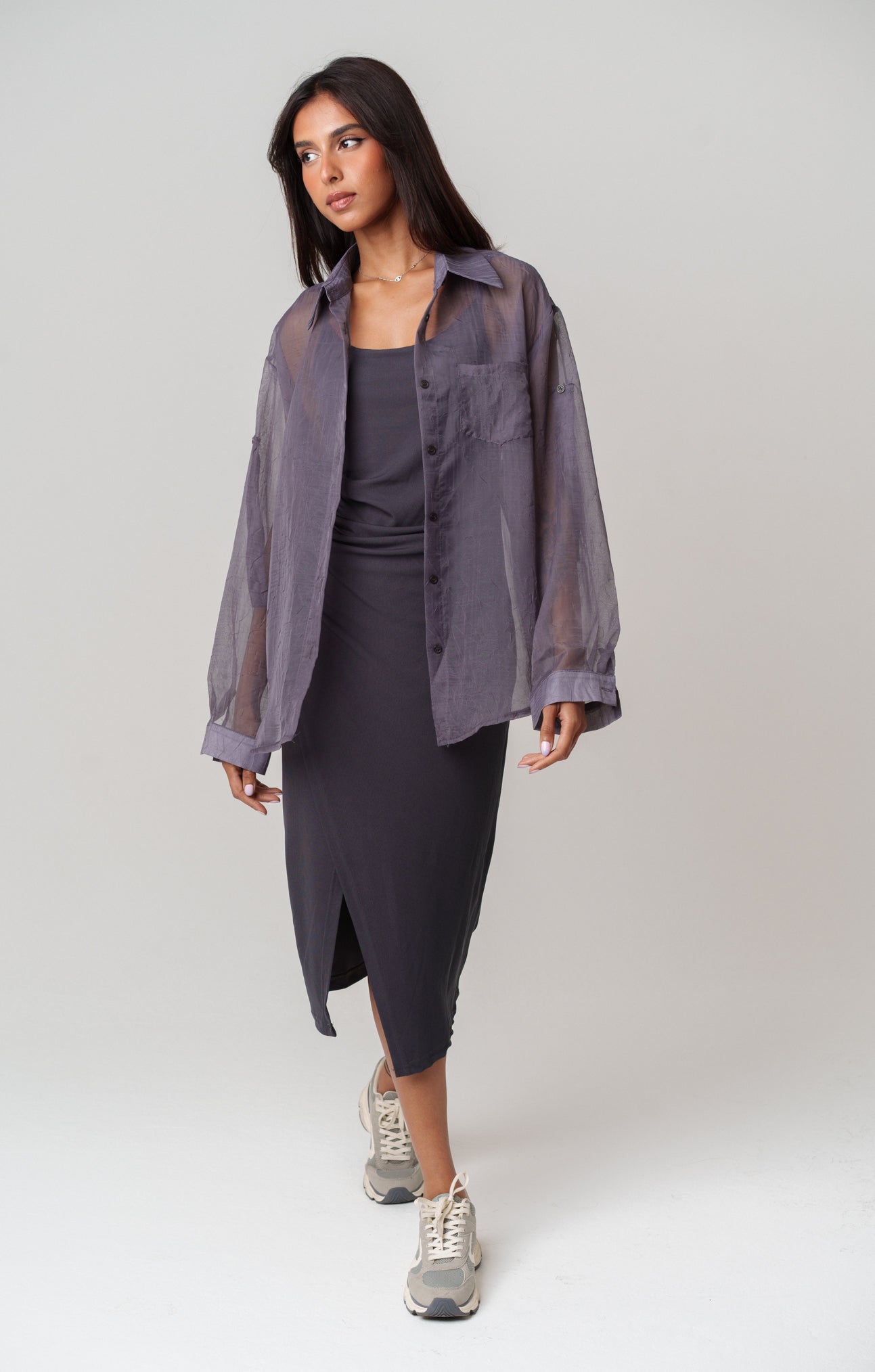 Dress & Sheer Shirt Set
