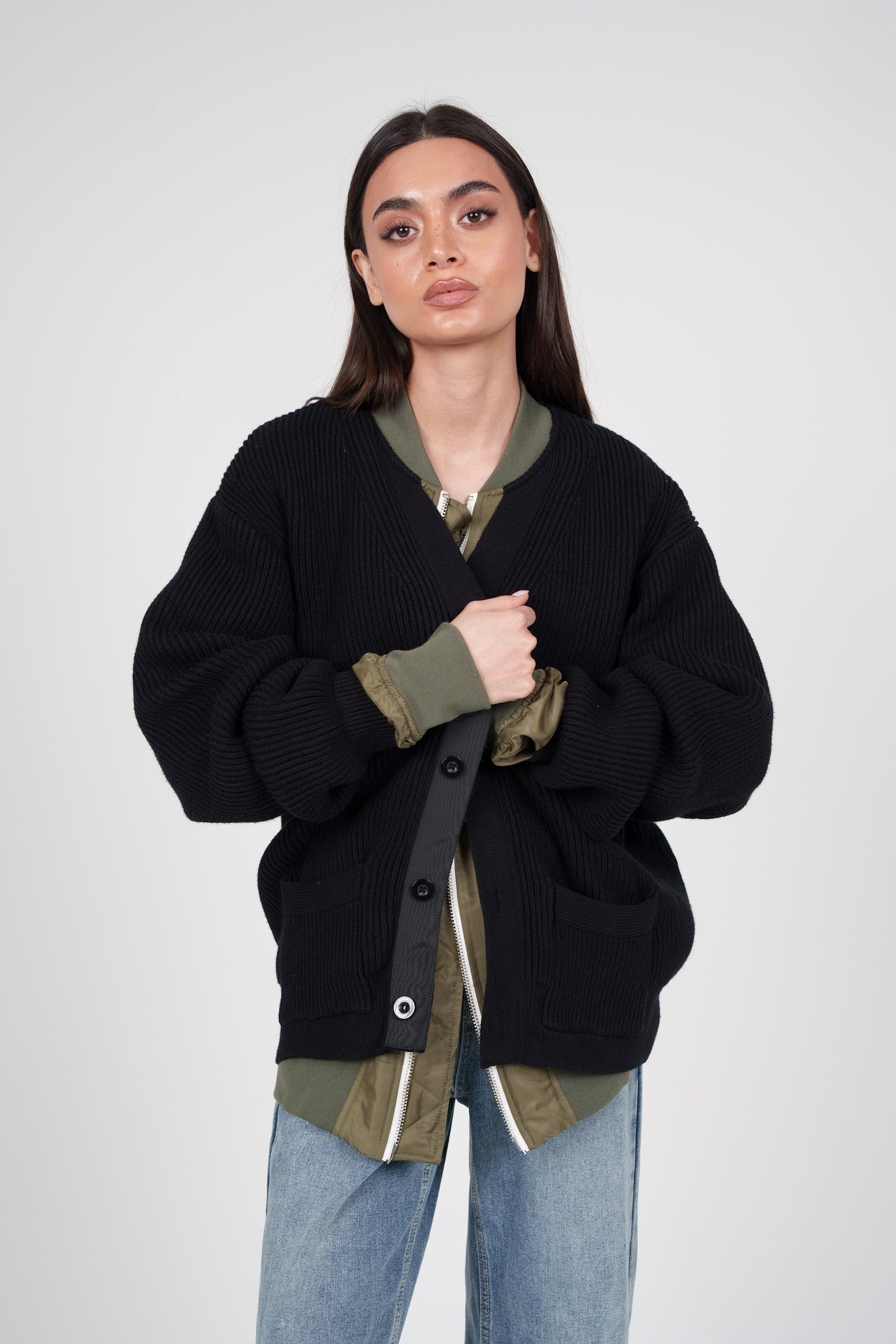 Knit with Bomber Under Attached