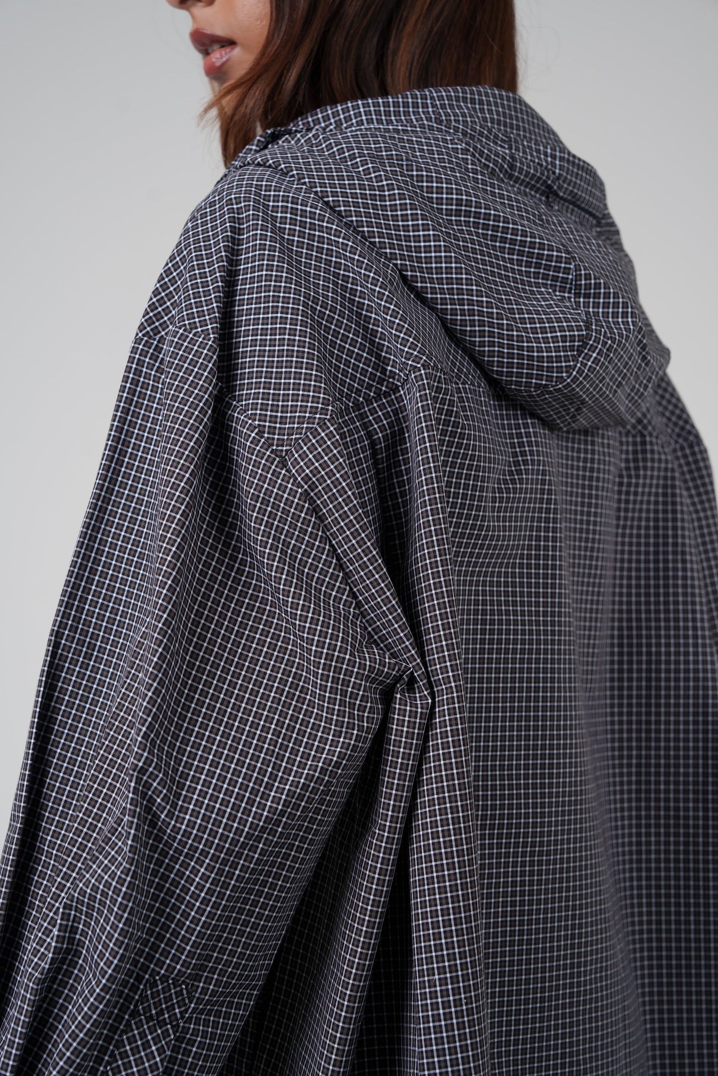 Checkered Drawstring Top