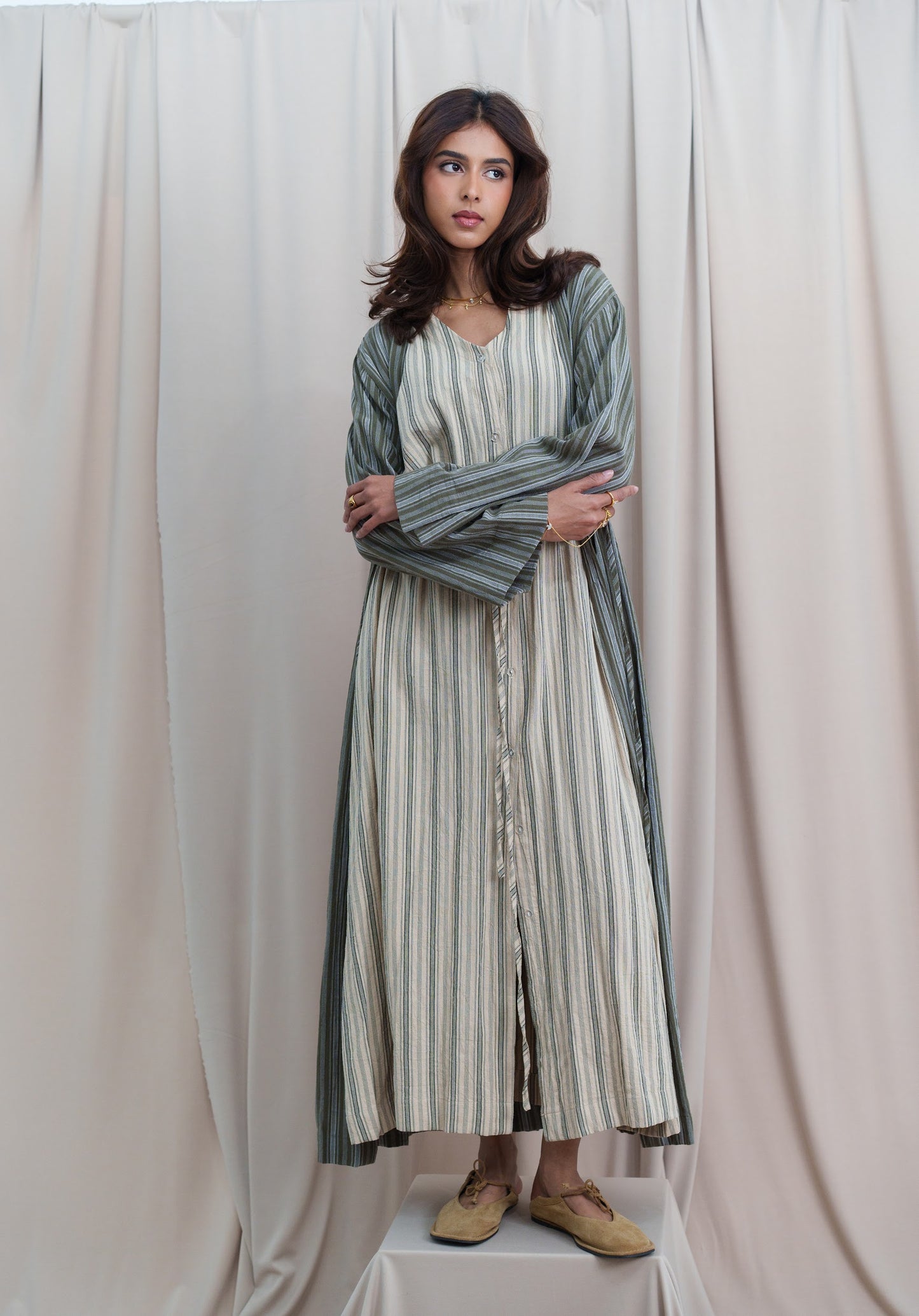 Striped Kaftan Set
