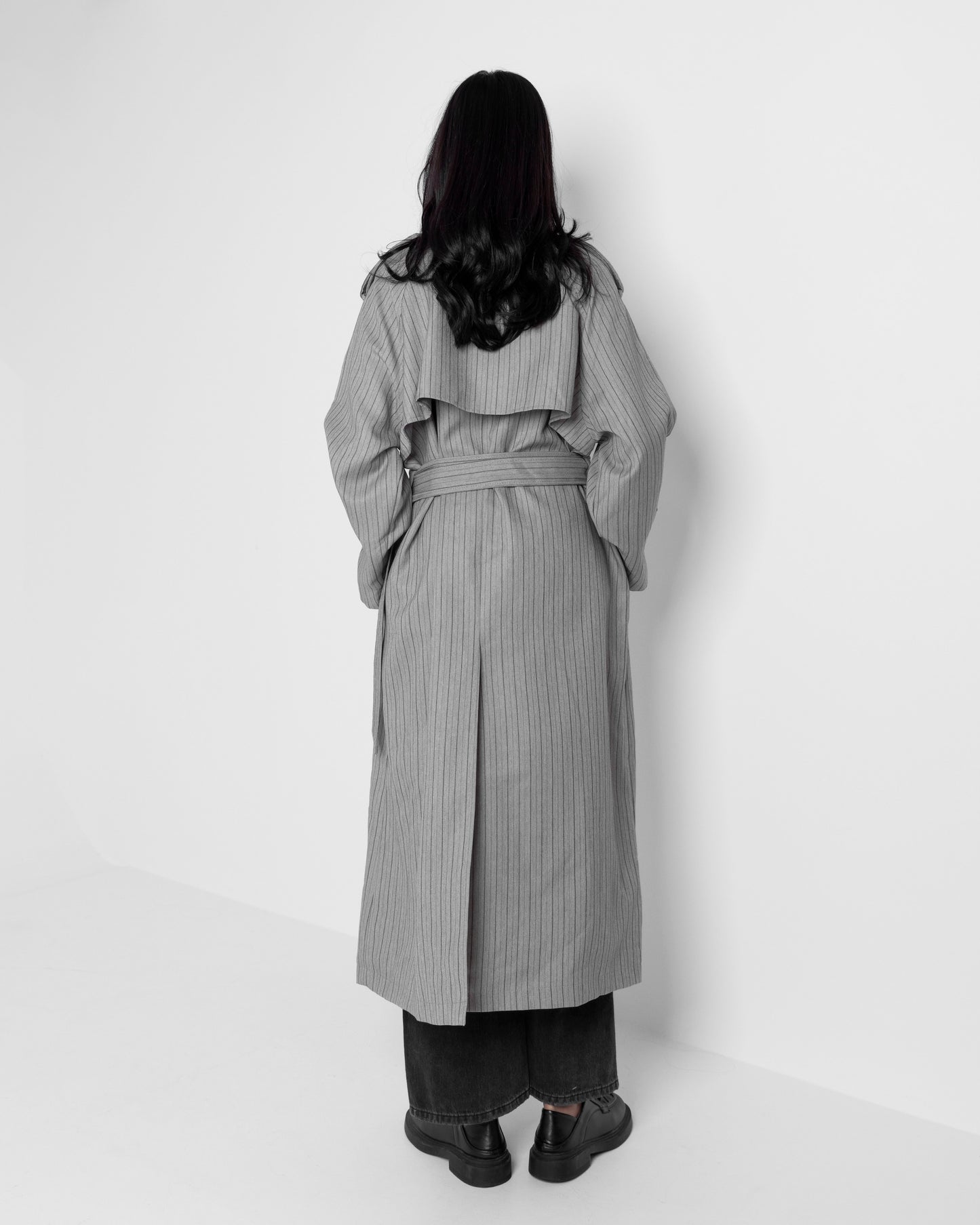 Striped Grey Trench