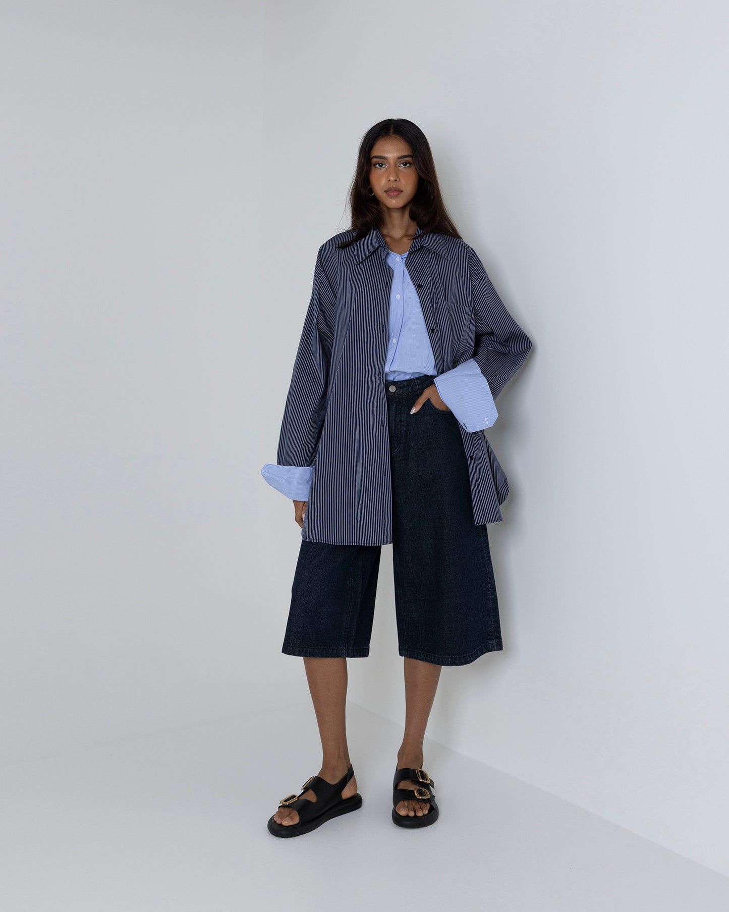 Striped Oversized Double Shirt