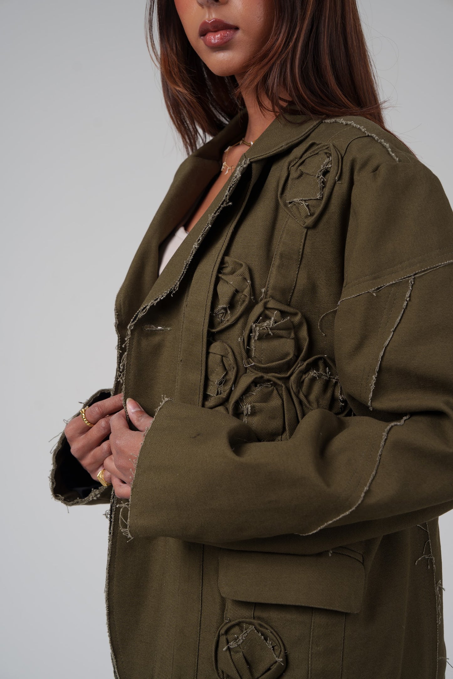 Deconstructed Green Patchwork Blazer