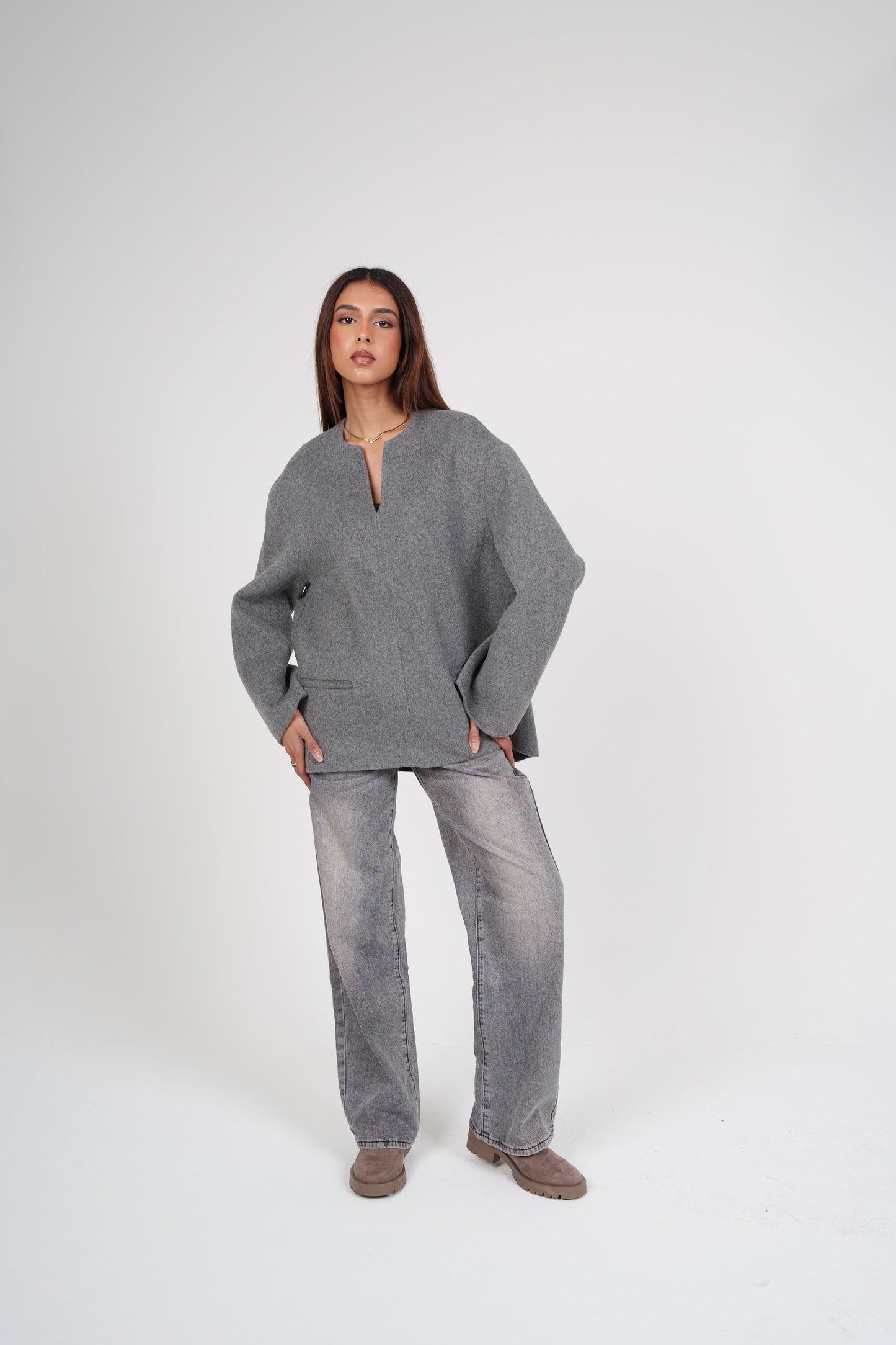 Grey Wool Top