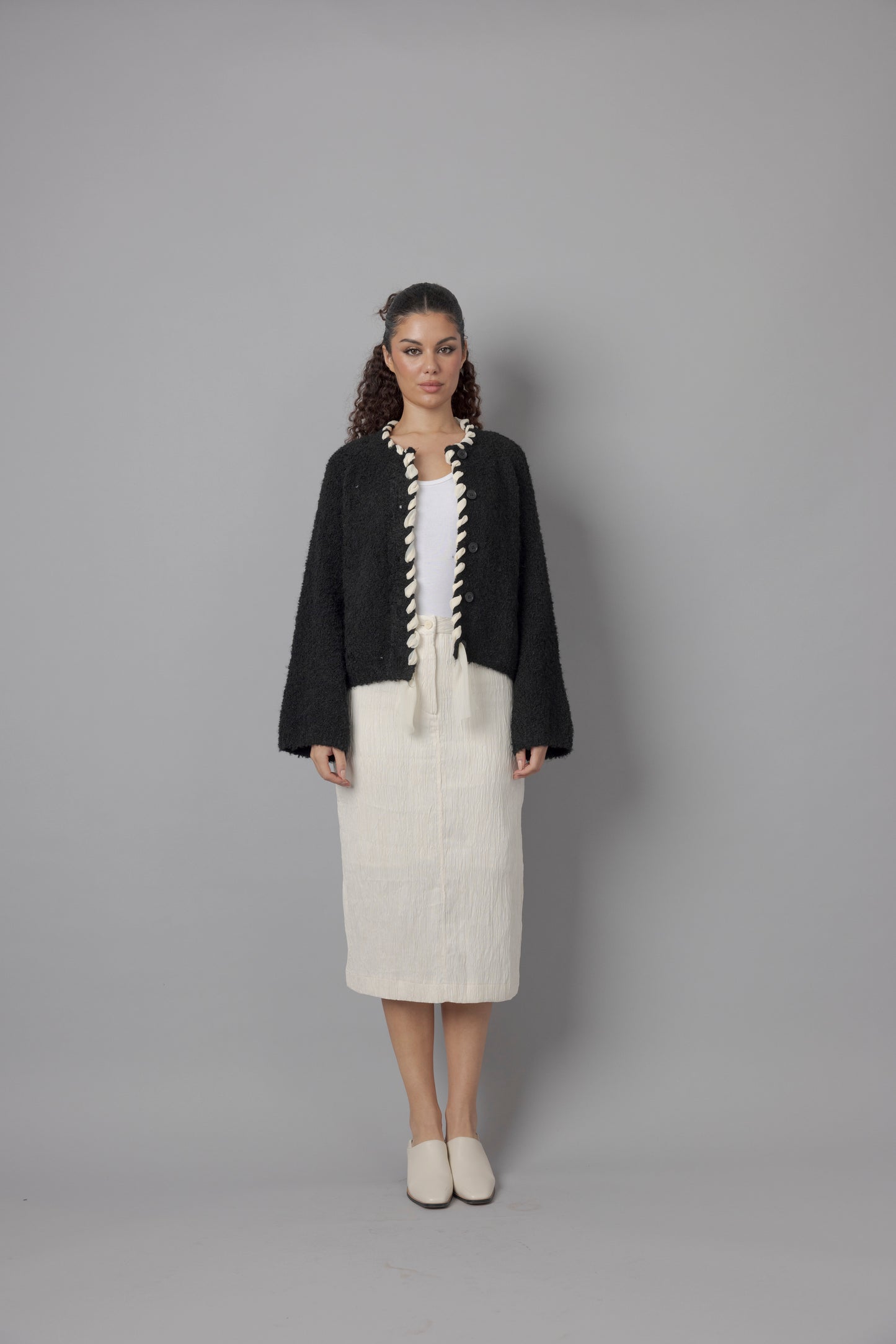 Black Jacket with White Ribbon