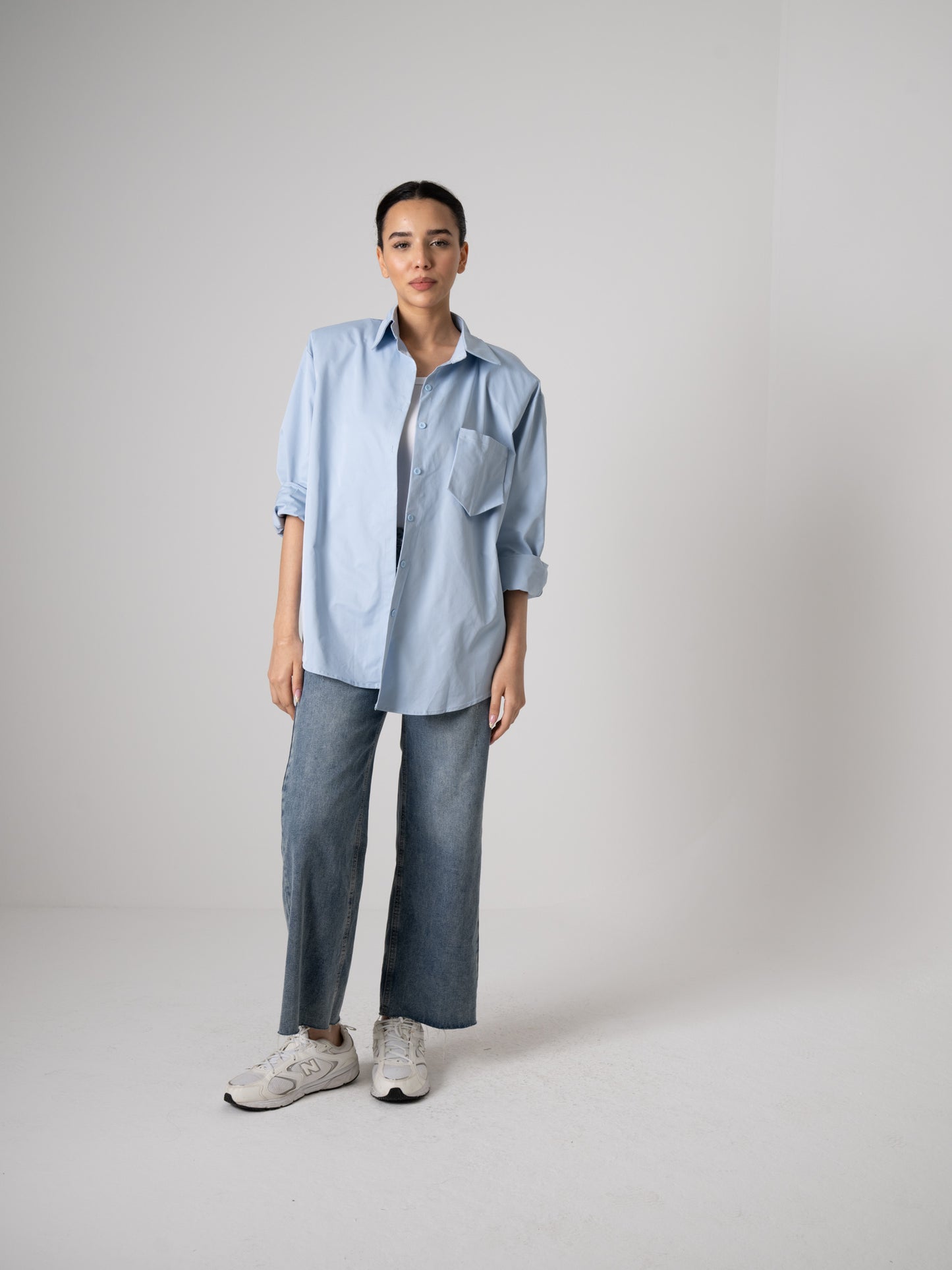 Blue Shirt with Attached Pocket
