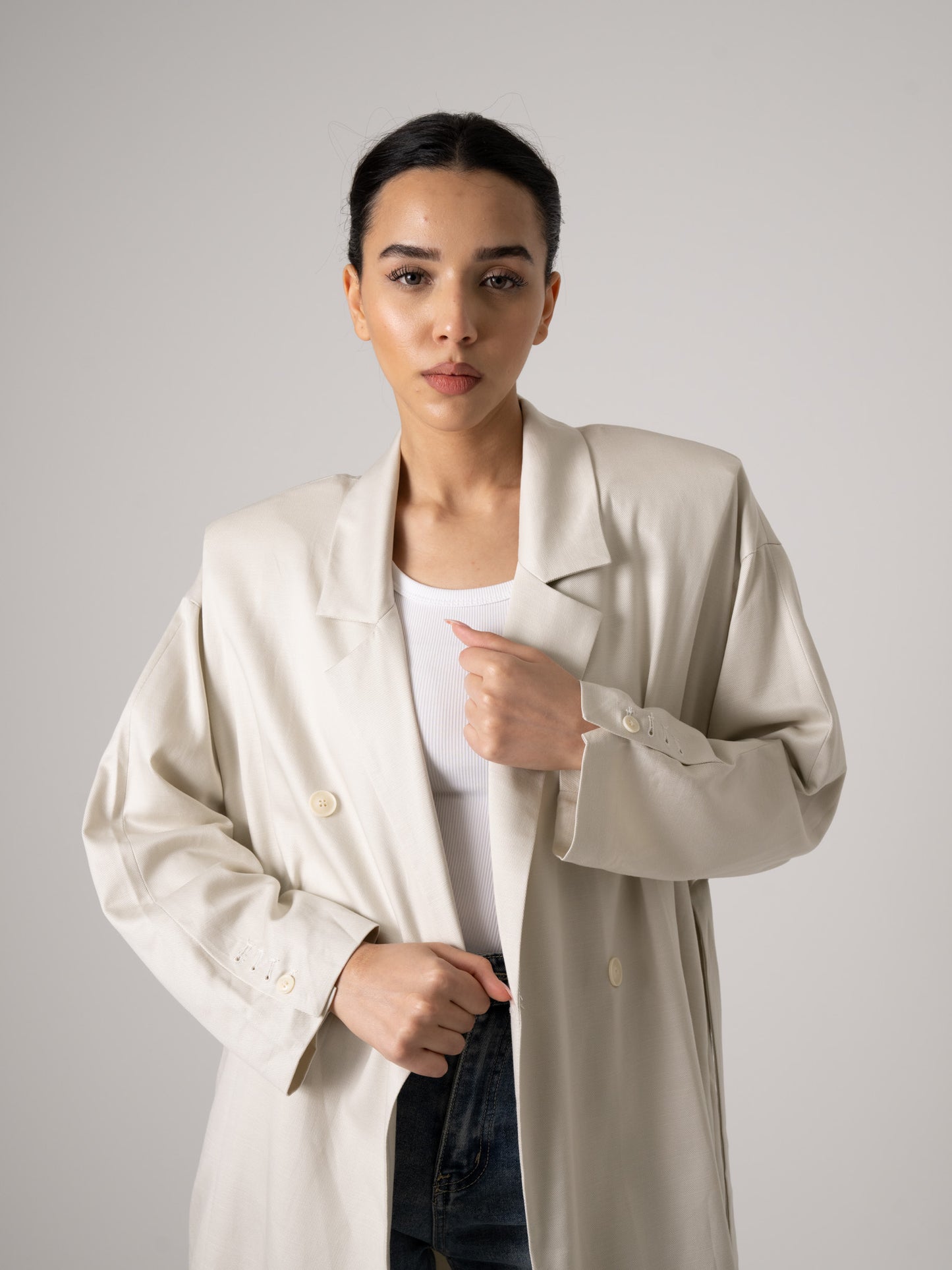 Light-weight Grey Long Jacket