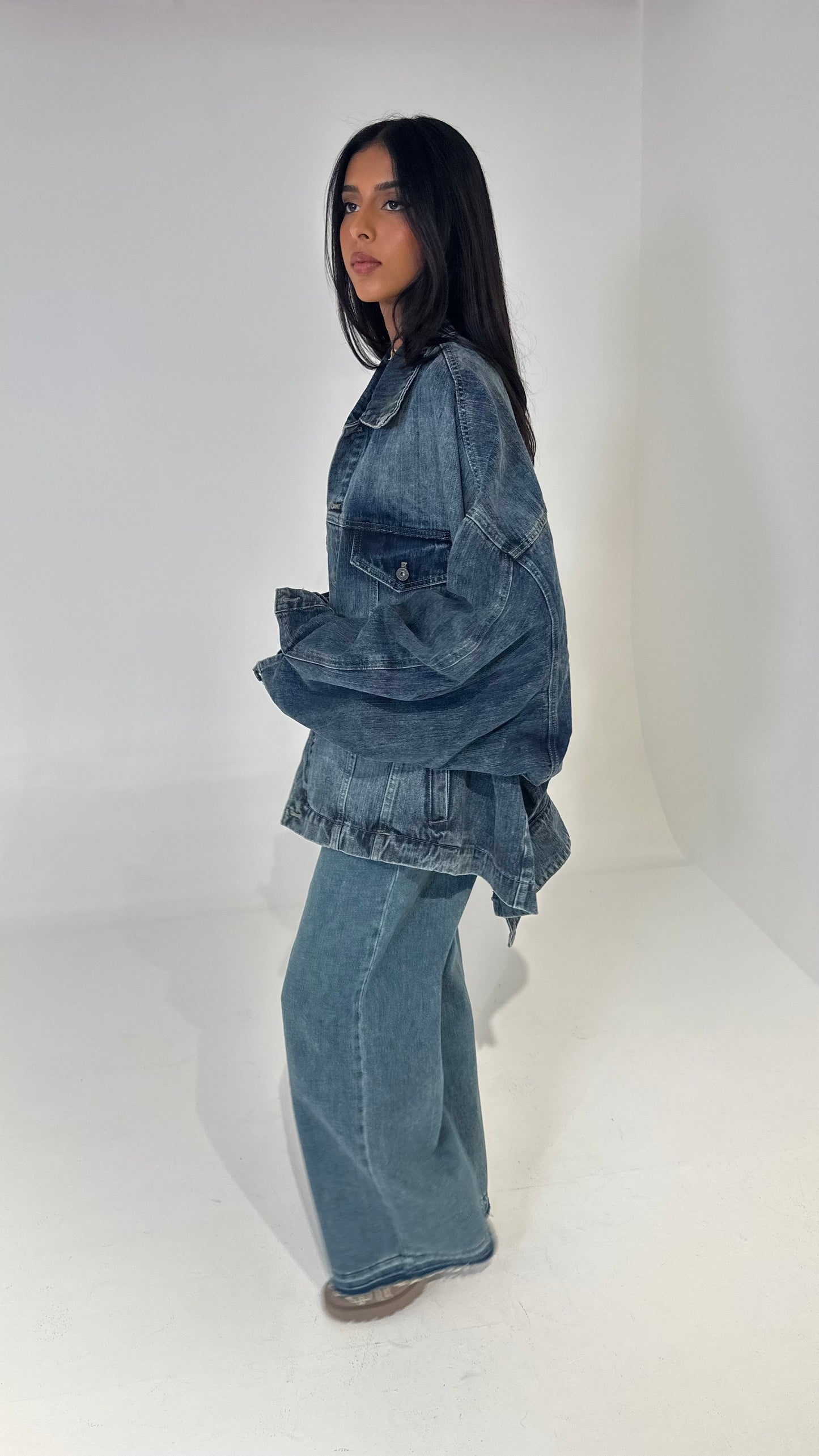 Oversized Reversed Denim Jacket