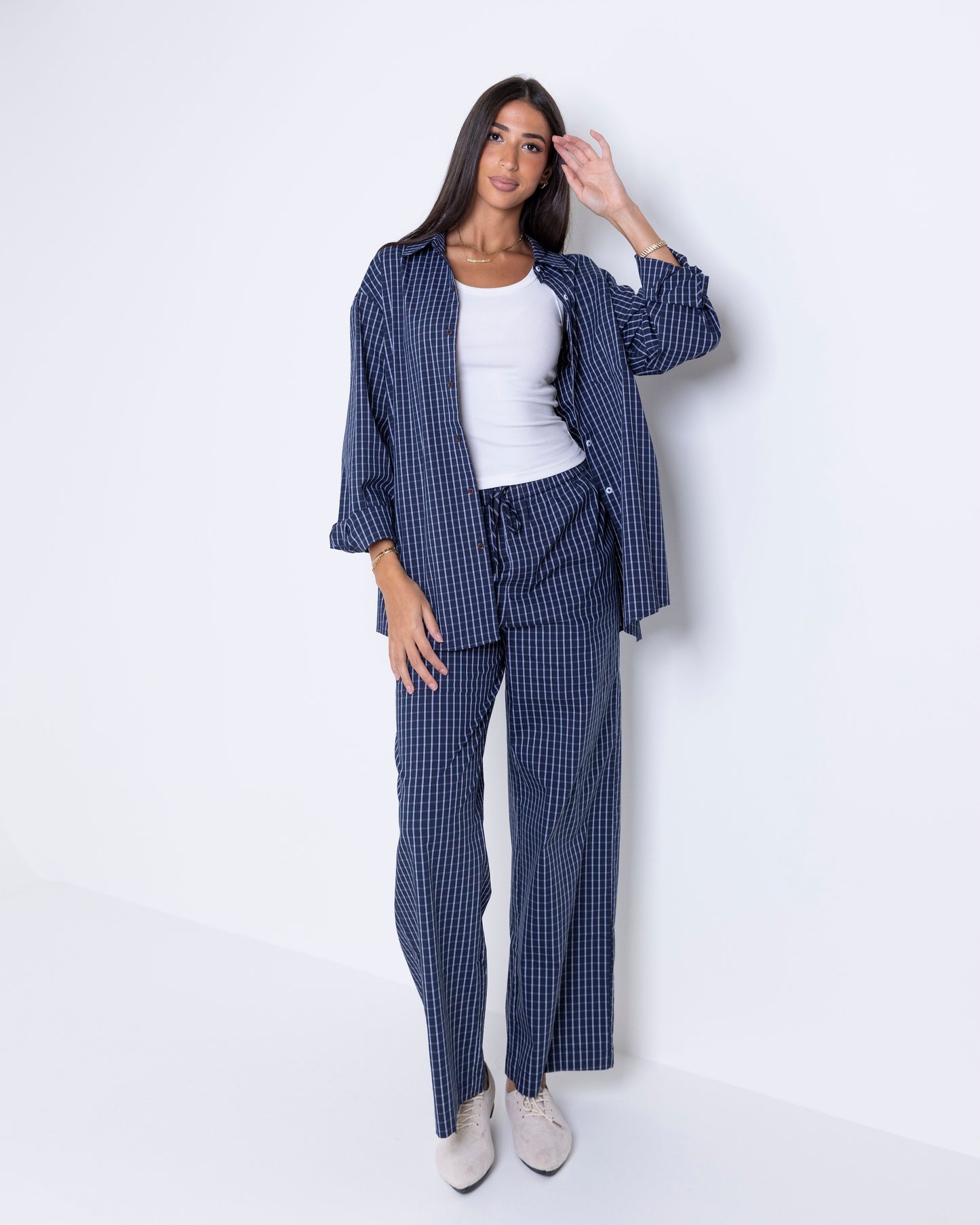 Navy Checkered Set