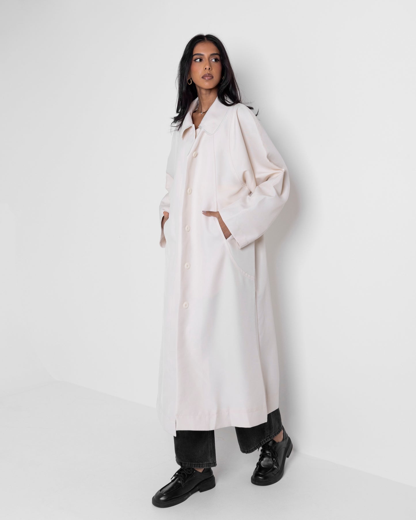 Long Collared Creme Jacket