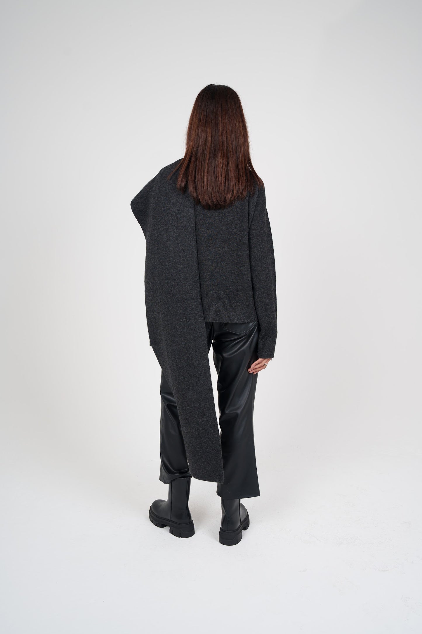 Knit Top with Attached Scarf