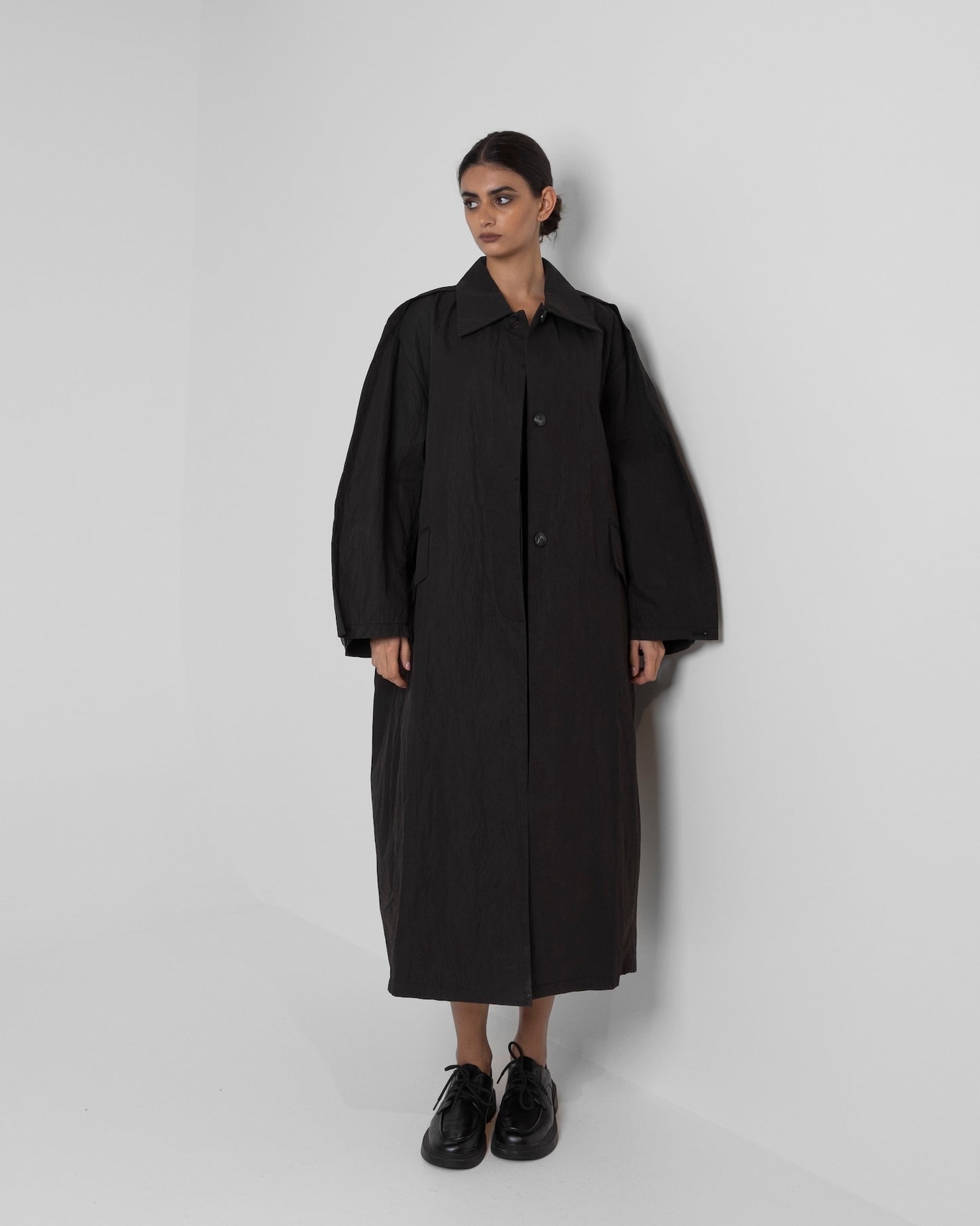 Long Black Collared Jacket