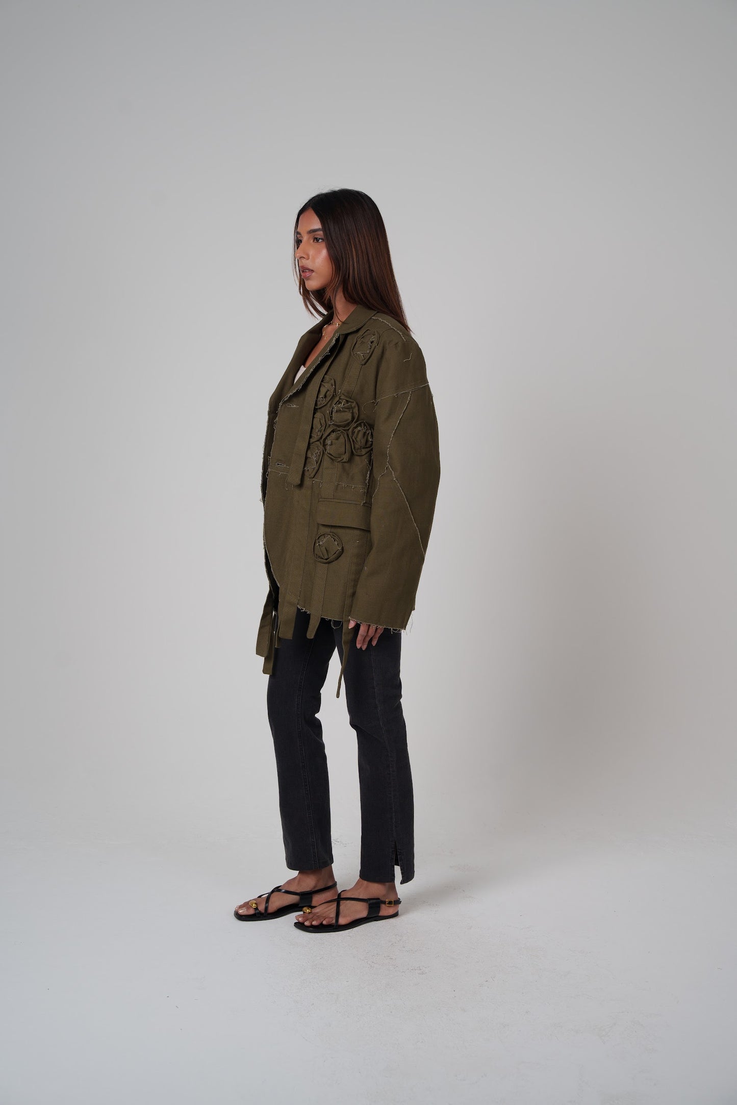 Deconstructed Green Patchwork Blazer
