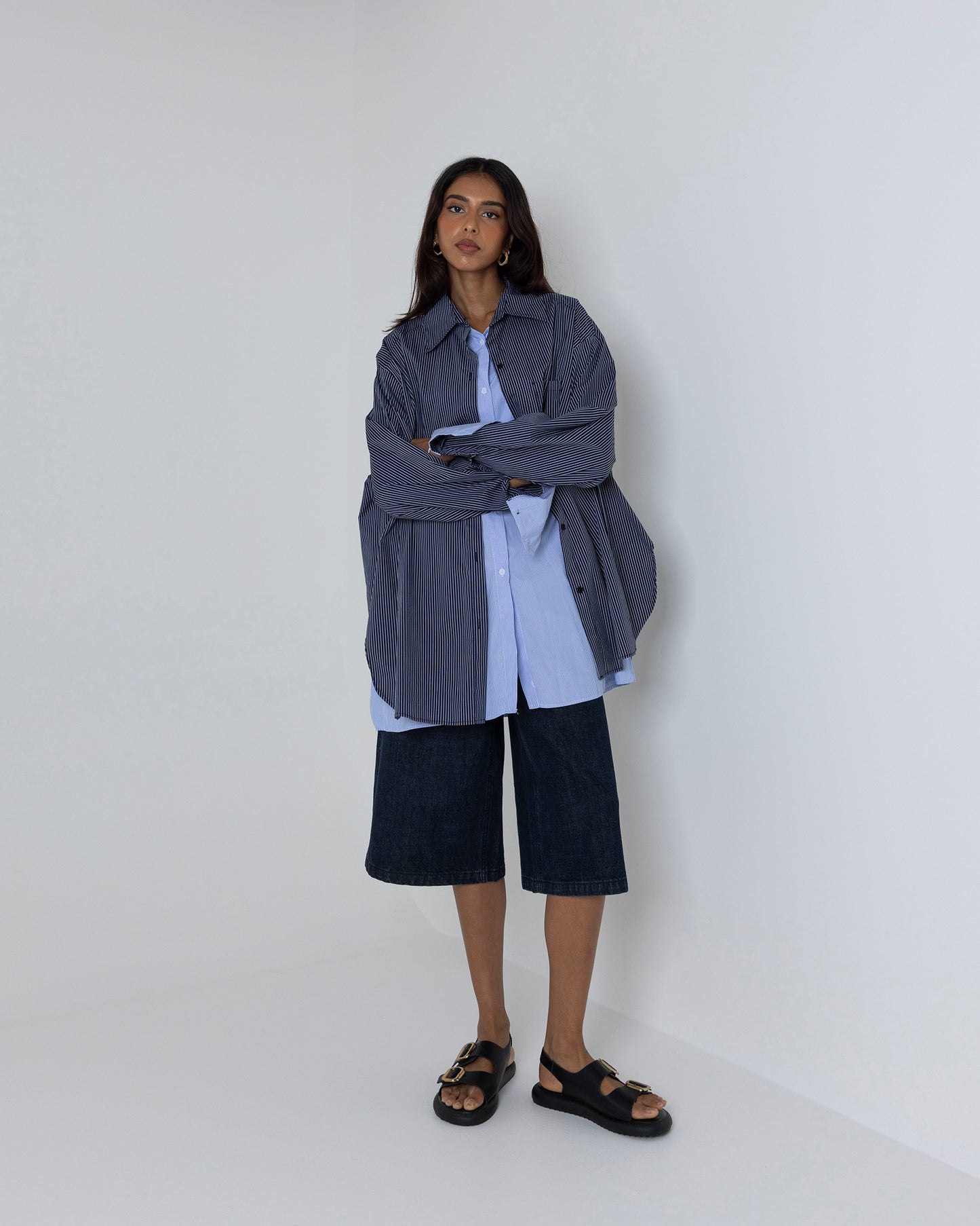 Striped Oversized Double Shirt