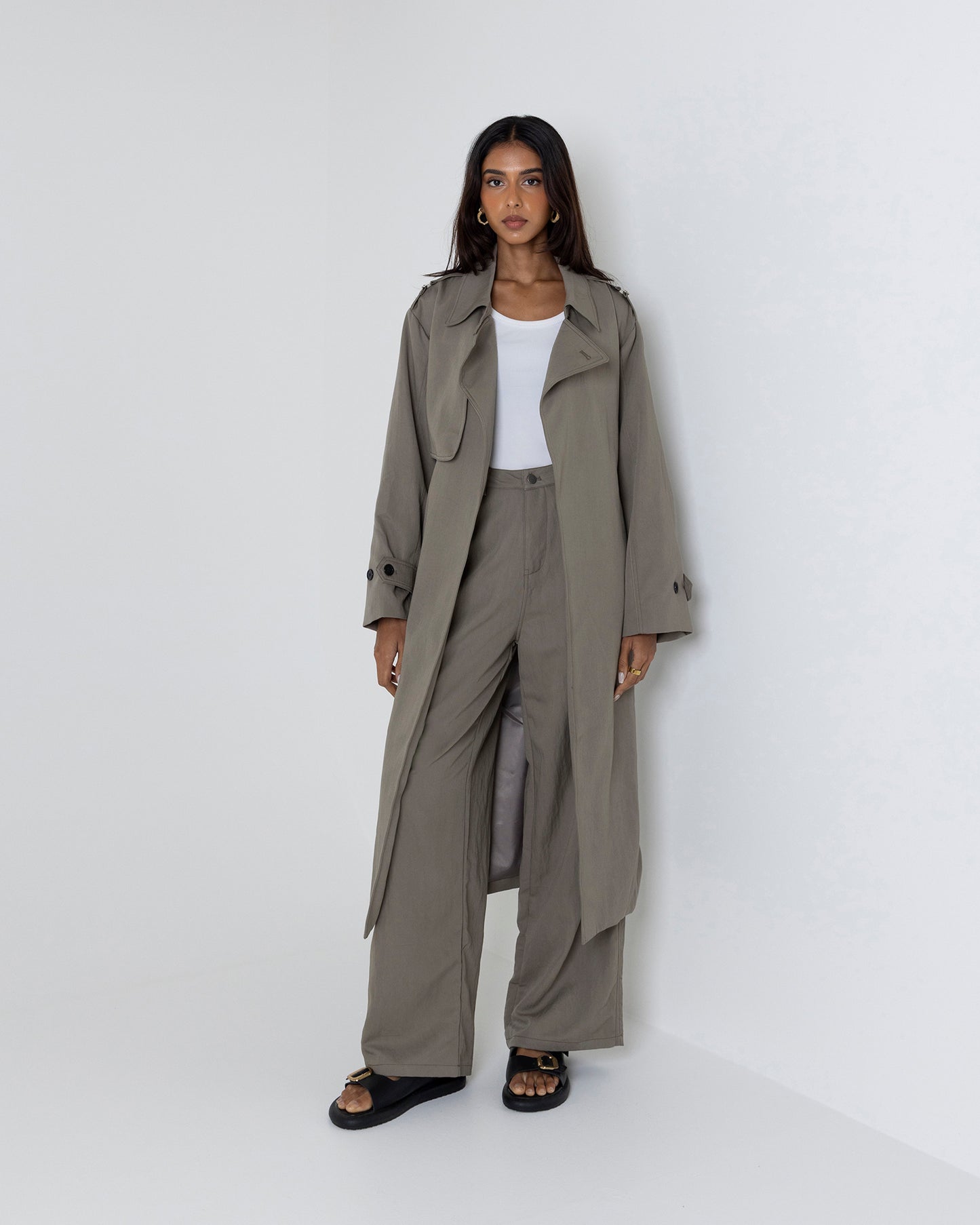 Grey/Khaki Trench Set