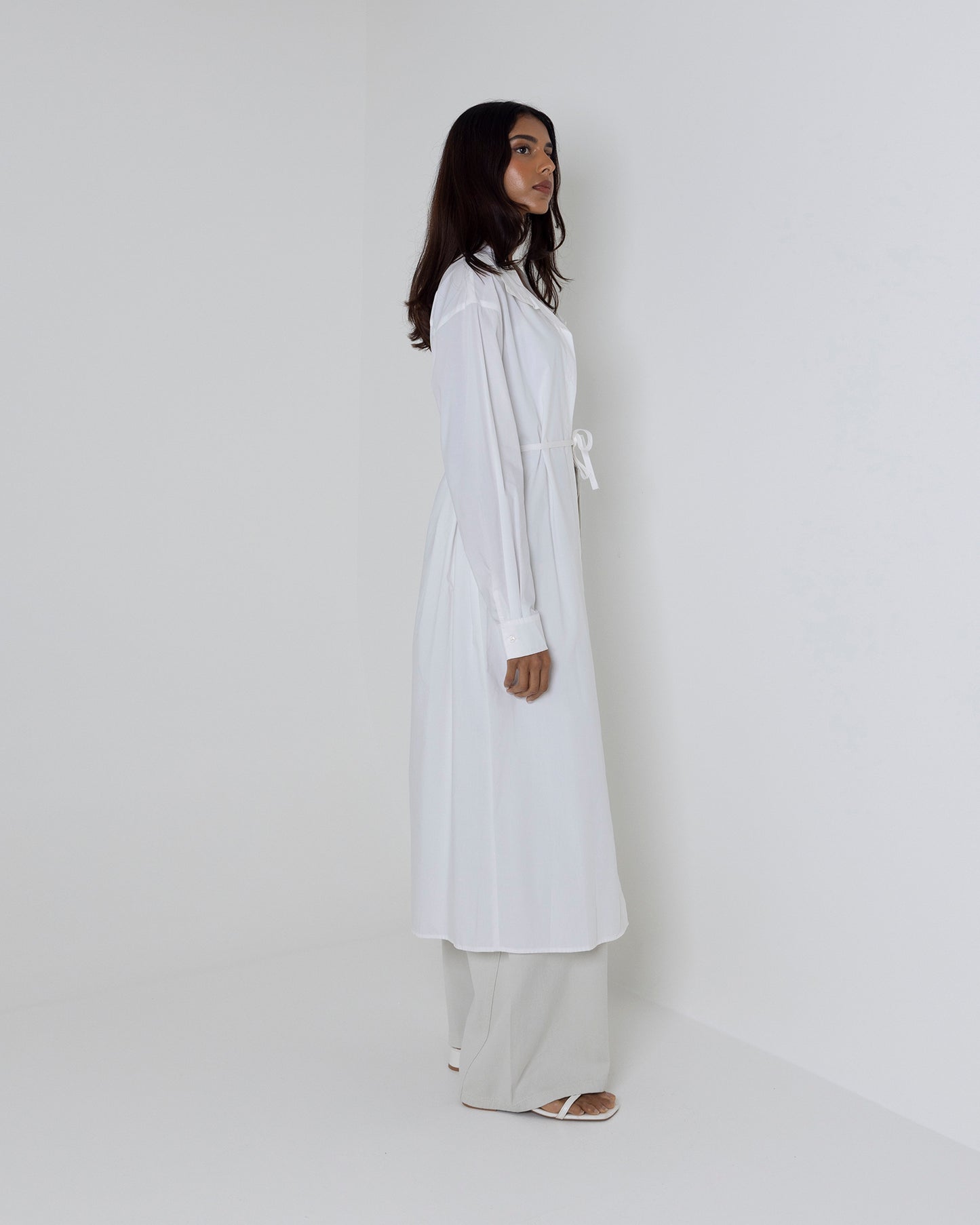 White Collared Shirt Dress