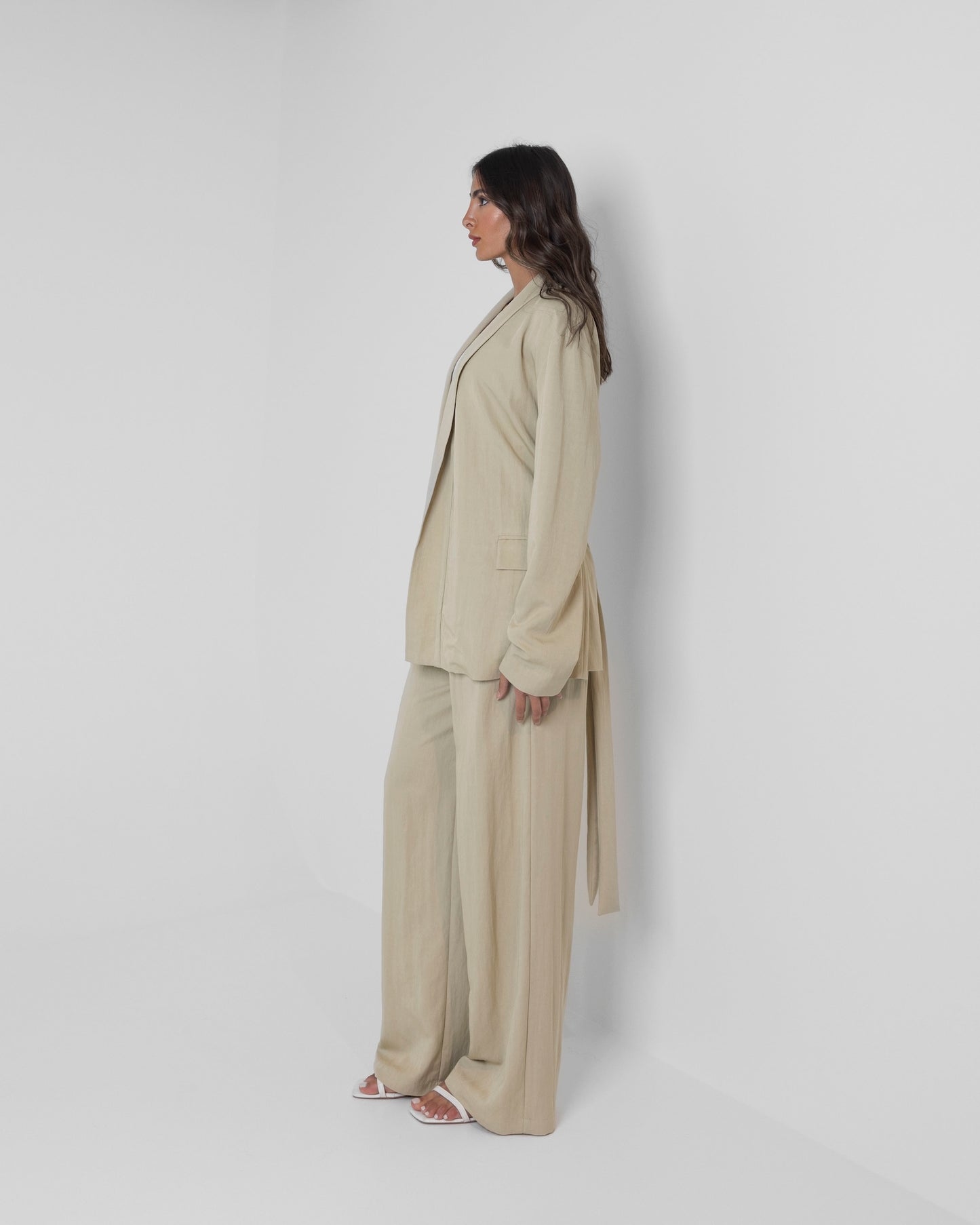 Beige Kimono-like Set