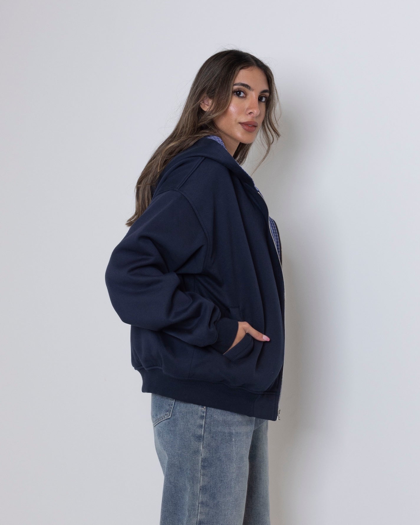 Reversible Navy Hooded Jacket