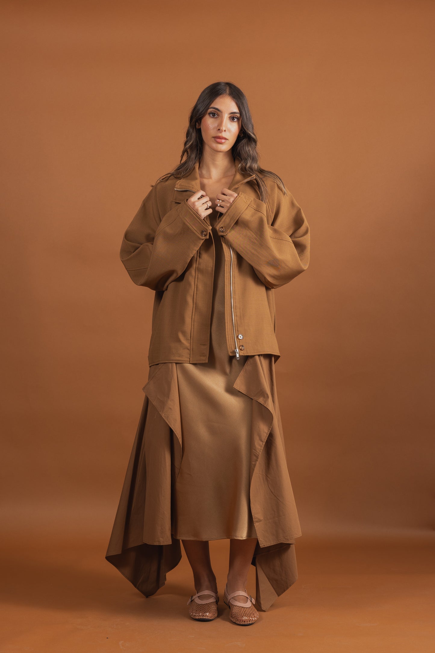 Chestnut Draped Jacket