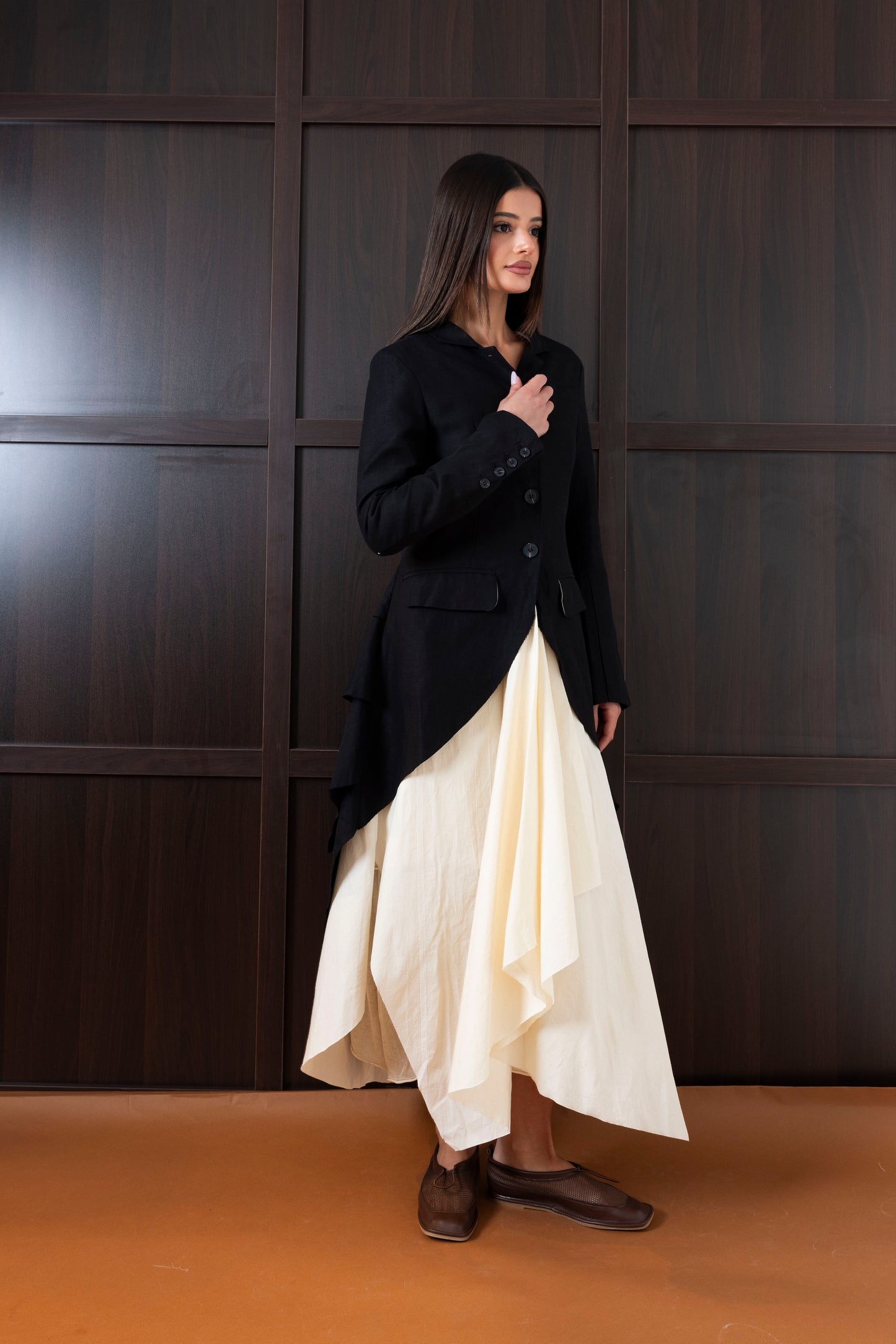 Draped Tailored Blazer