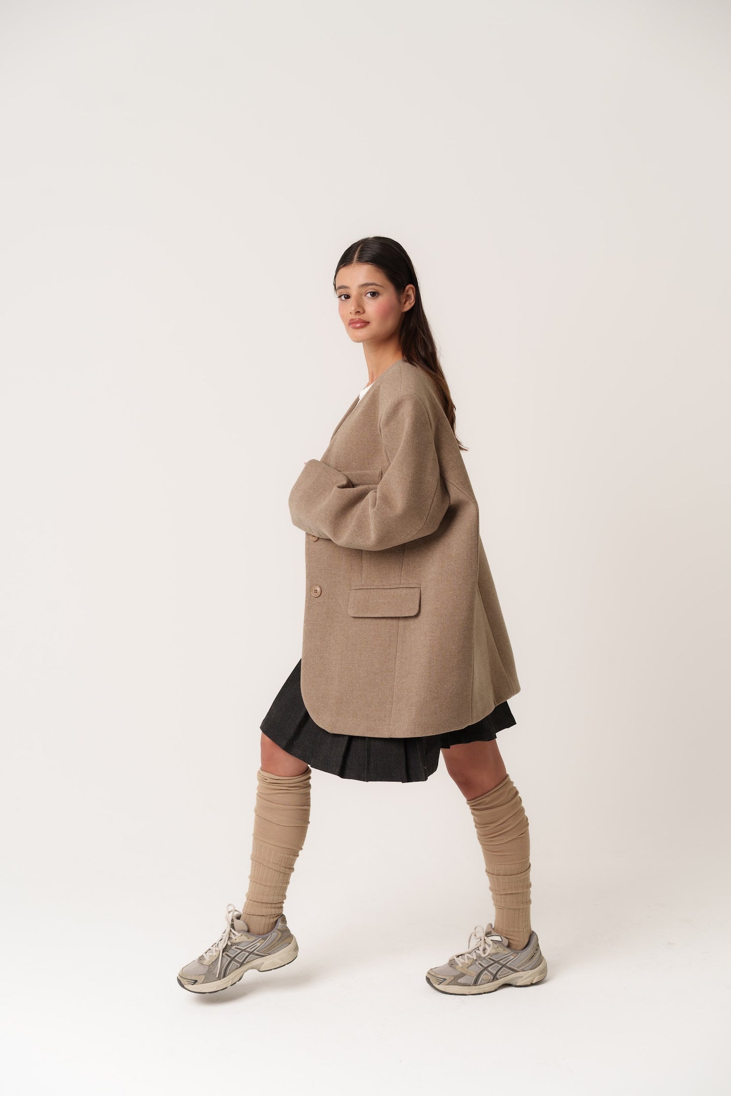 Oversized Wool Beige Jacket