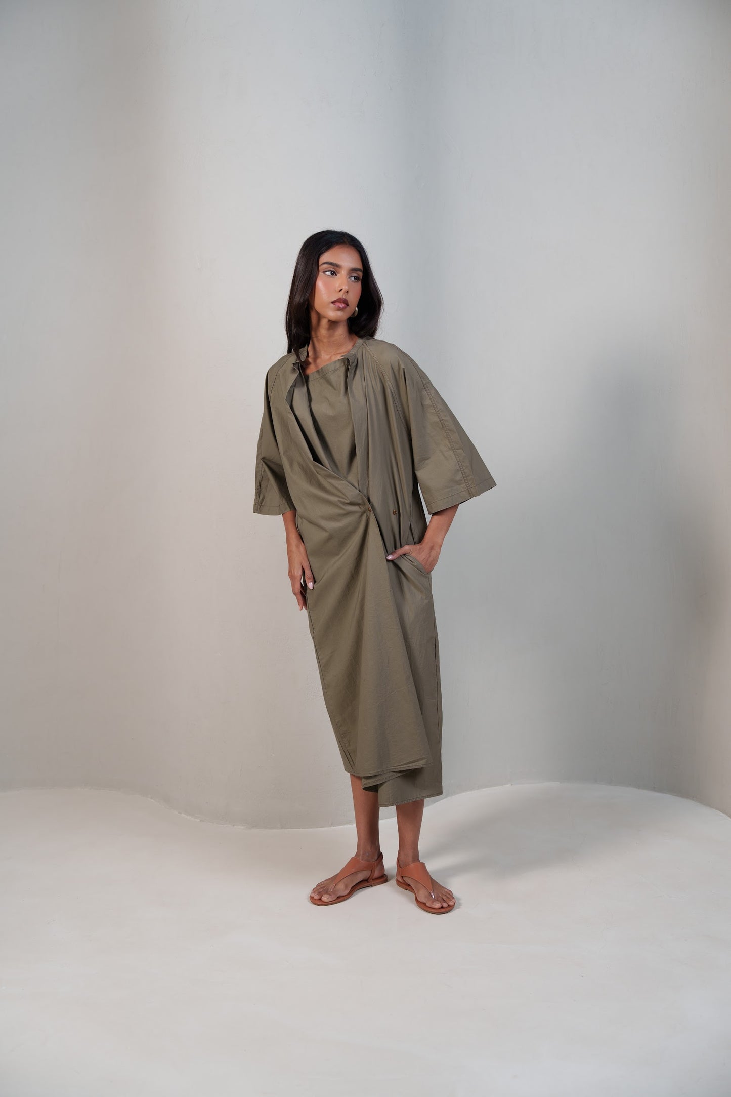 Soft Short Sleeve Midi Dress