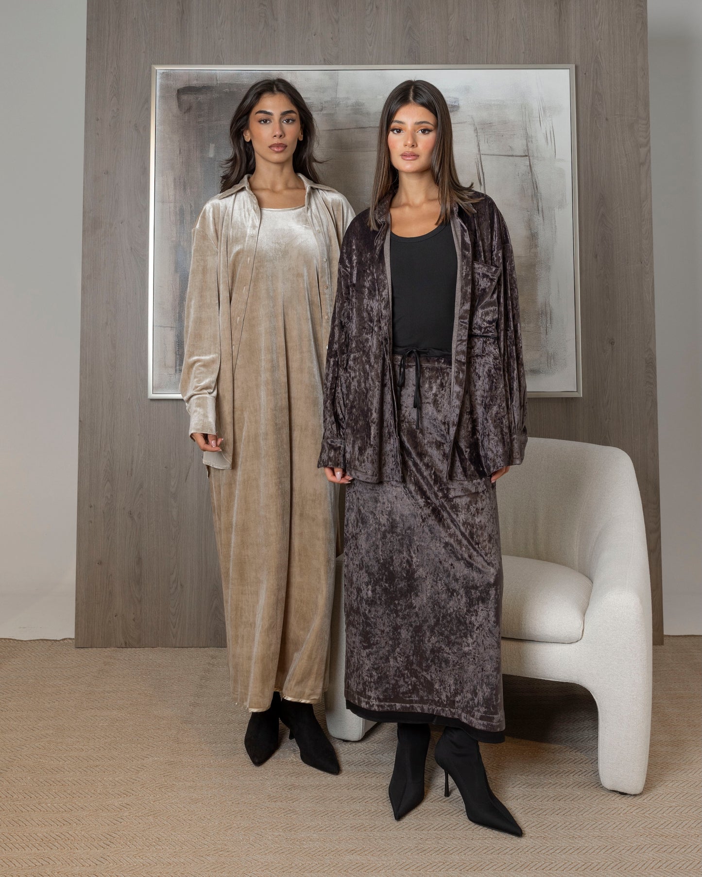 Dark Grey Velvet Set