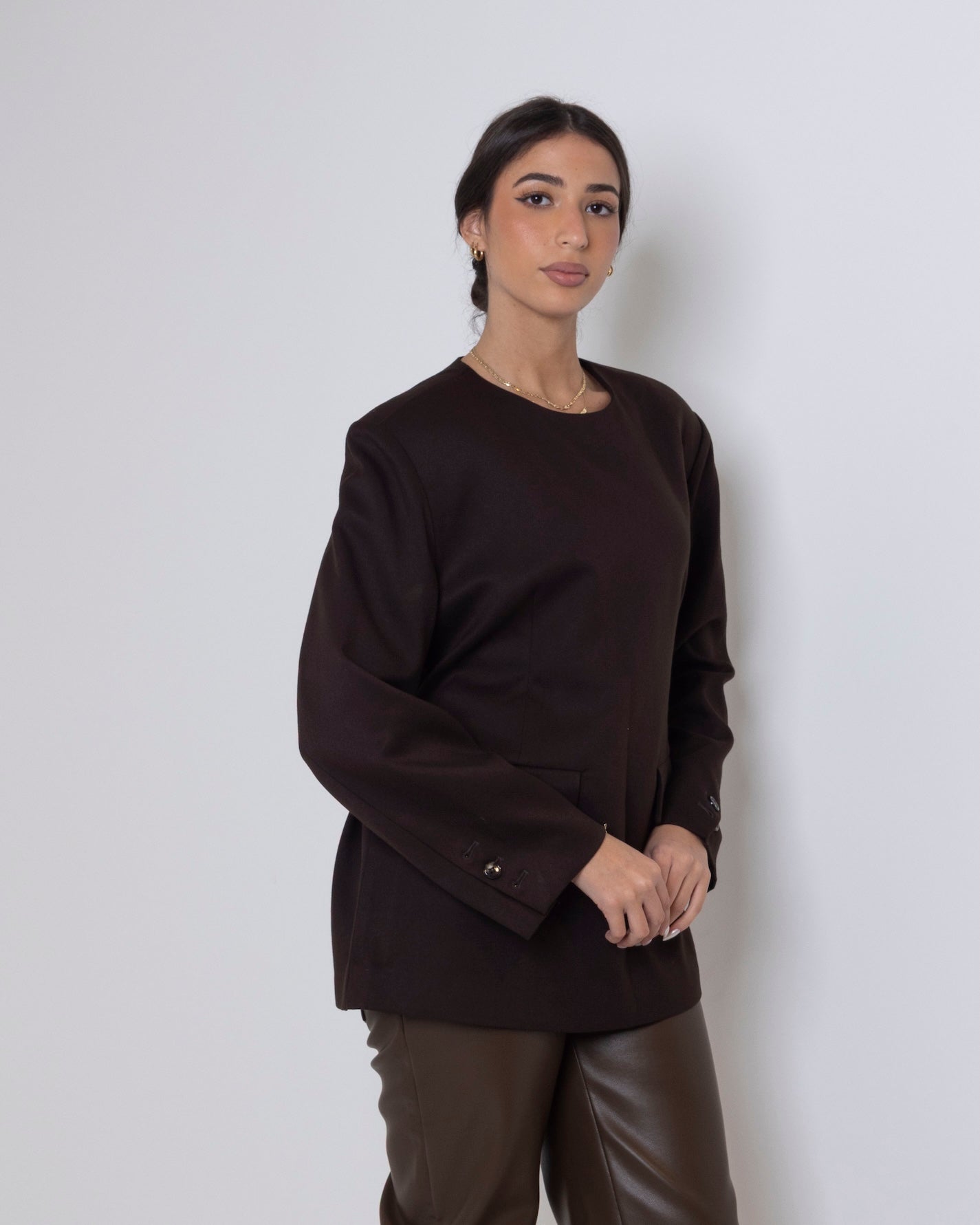 Top with Pockets in Coffee