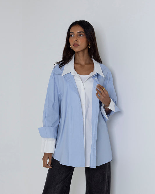 Contrast Collar Shirt