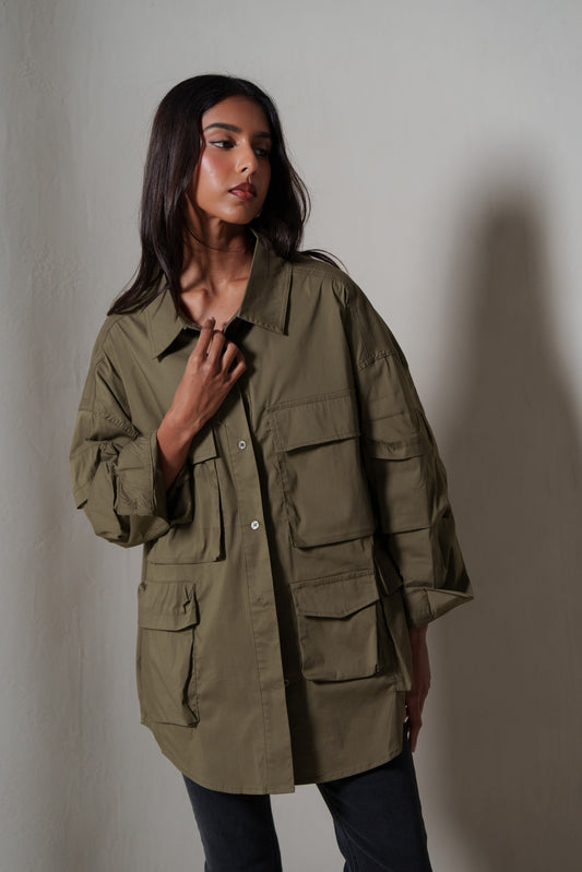 Khaki Cargo Shirt