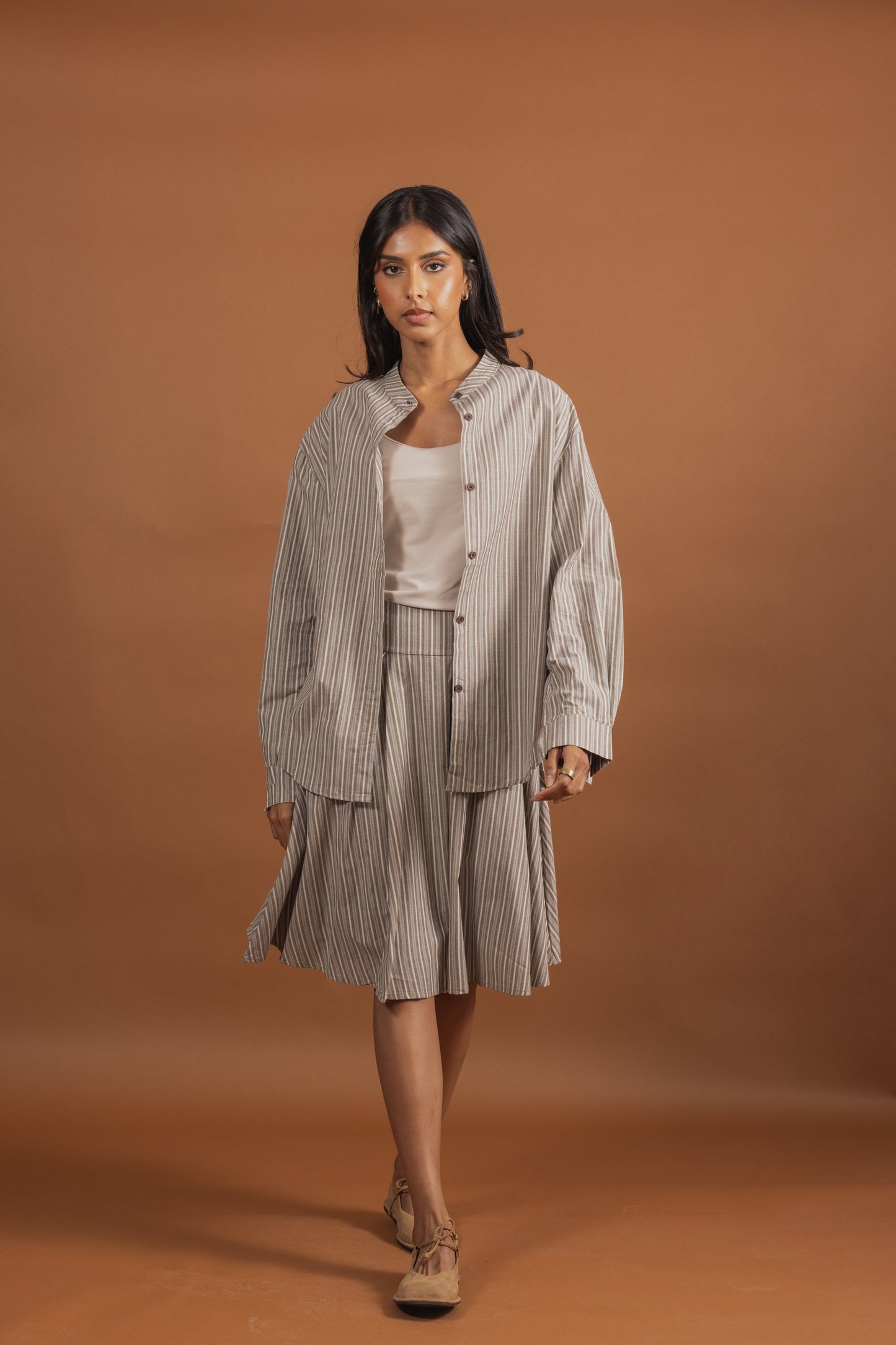 Striped Skirt & Shirt Set (2 colors)