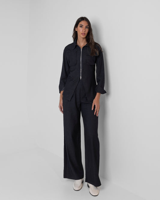 Denim Zipped Set