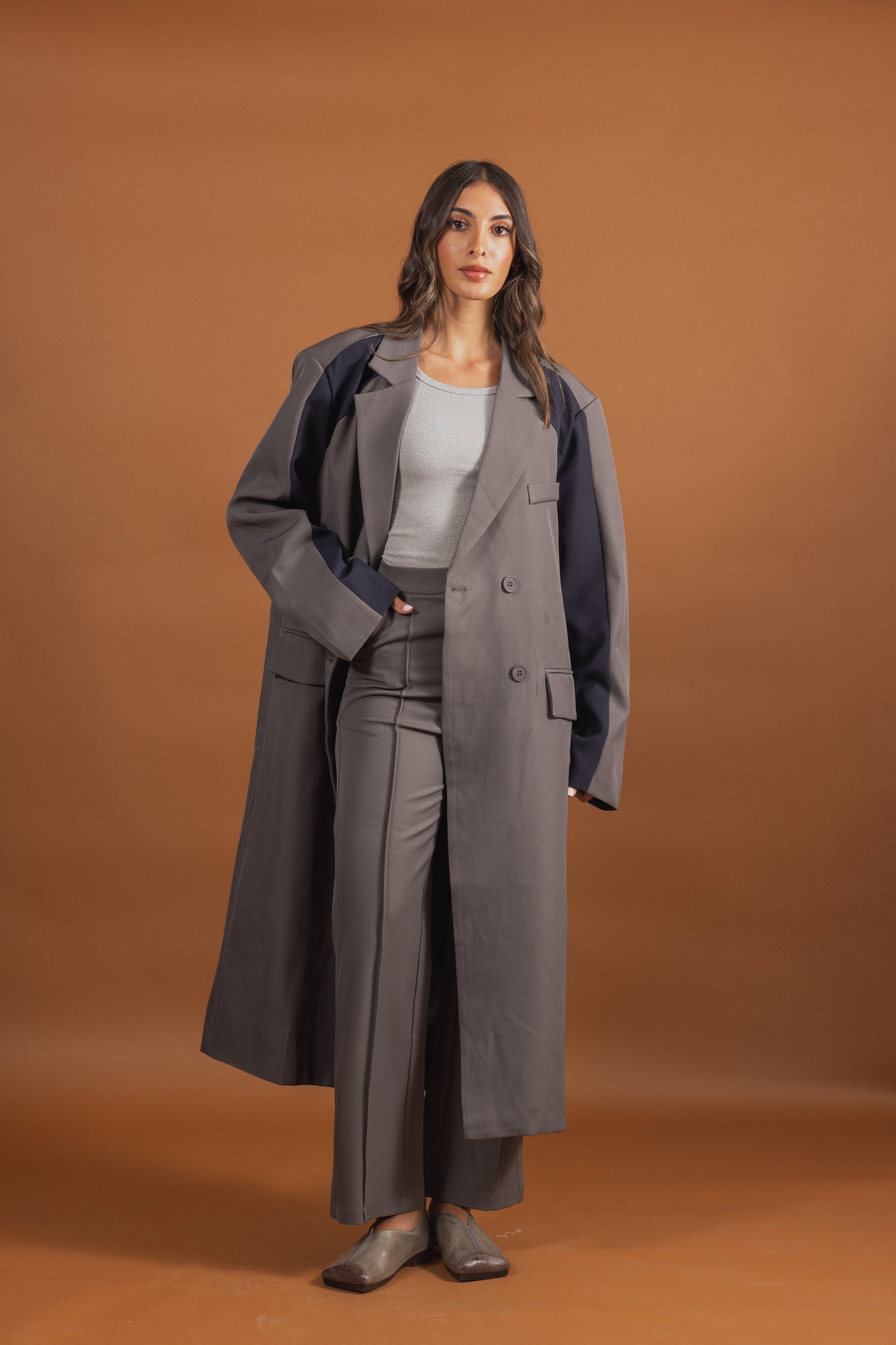 Long Blazer Bicolor Set