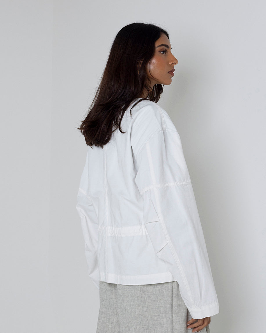 Buttoned Drawstring Jacket