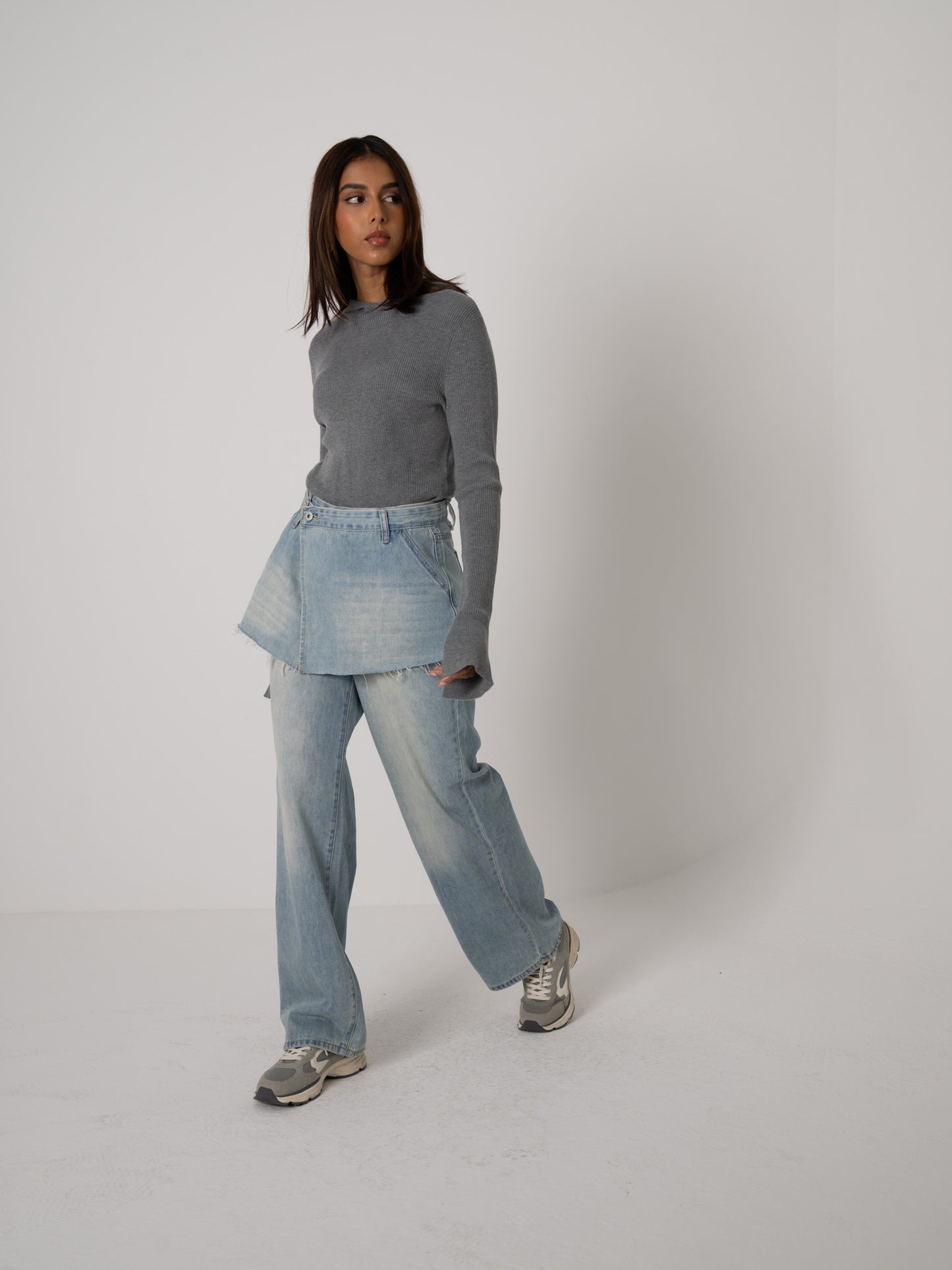 Blue Denim with Attached Skirt