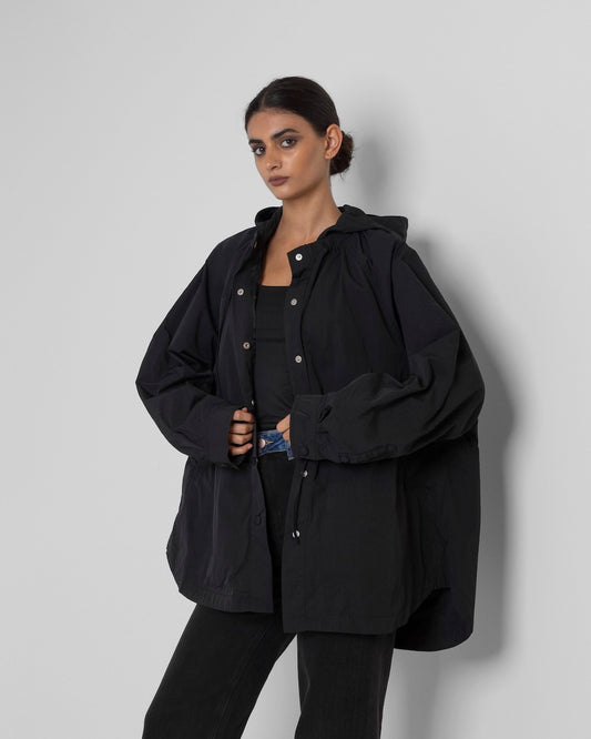 Black Hooded Top
