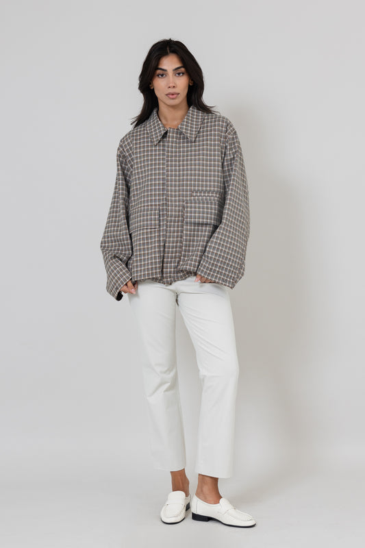 Plaid Jacket with Pockets
